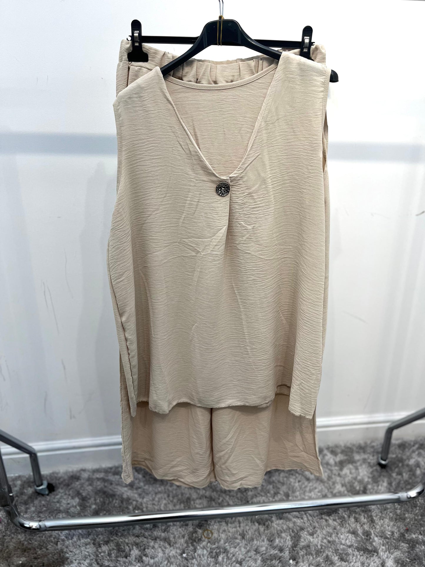crinkle co-ord set or a tunic and shorts set