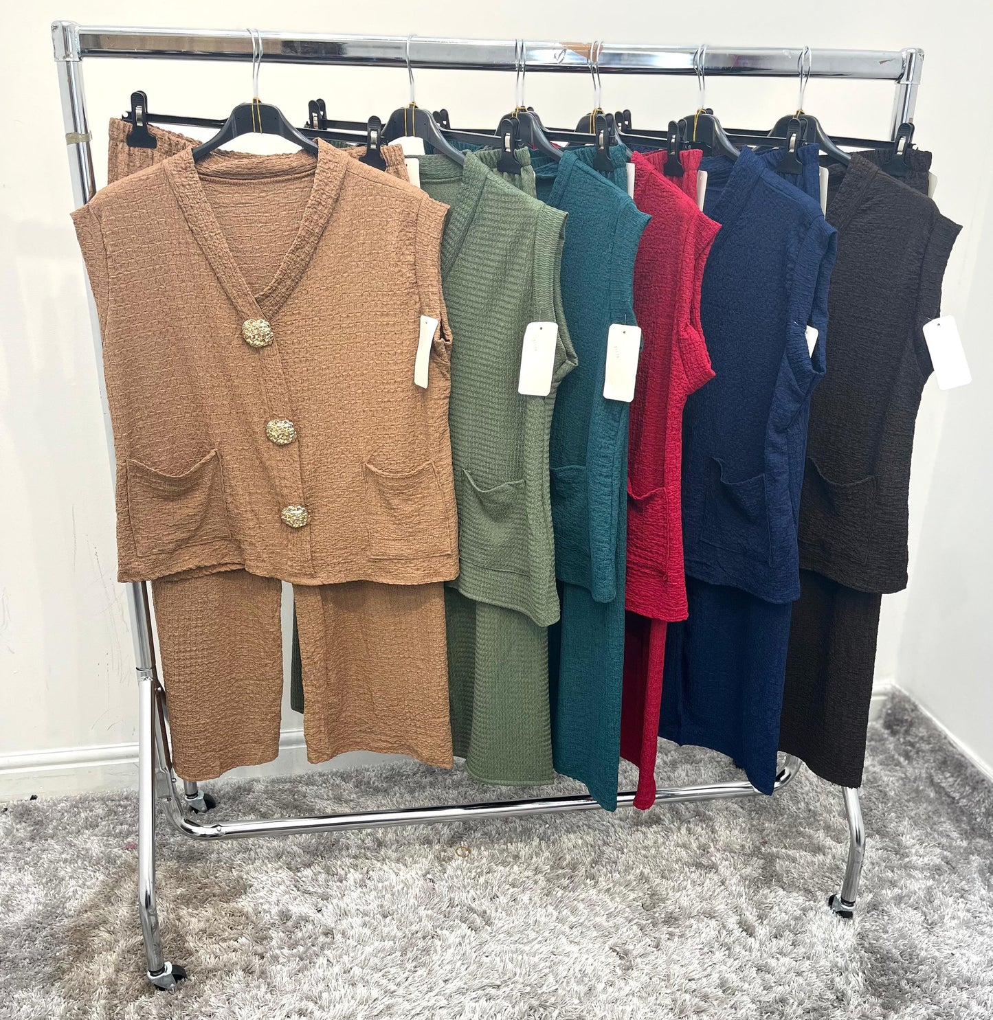 Gold Button Waistcoat and Trousers Co-Ord Set