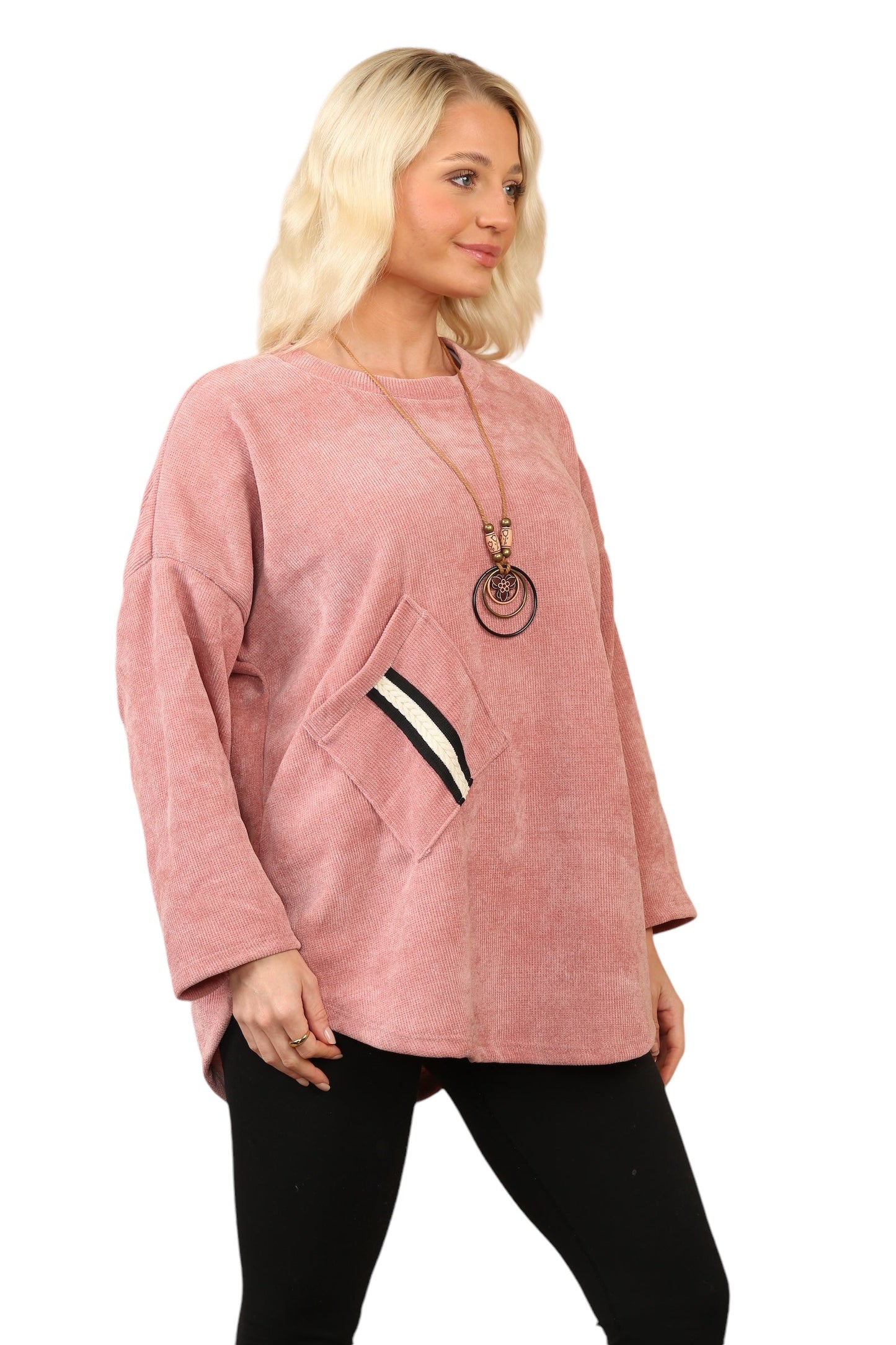 One Pocket Round Neck Tops