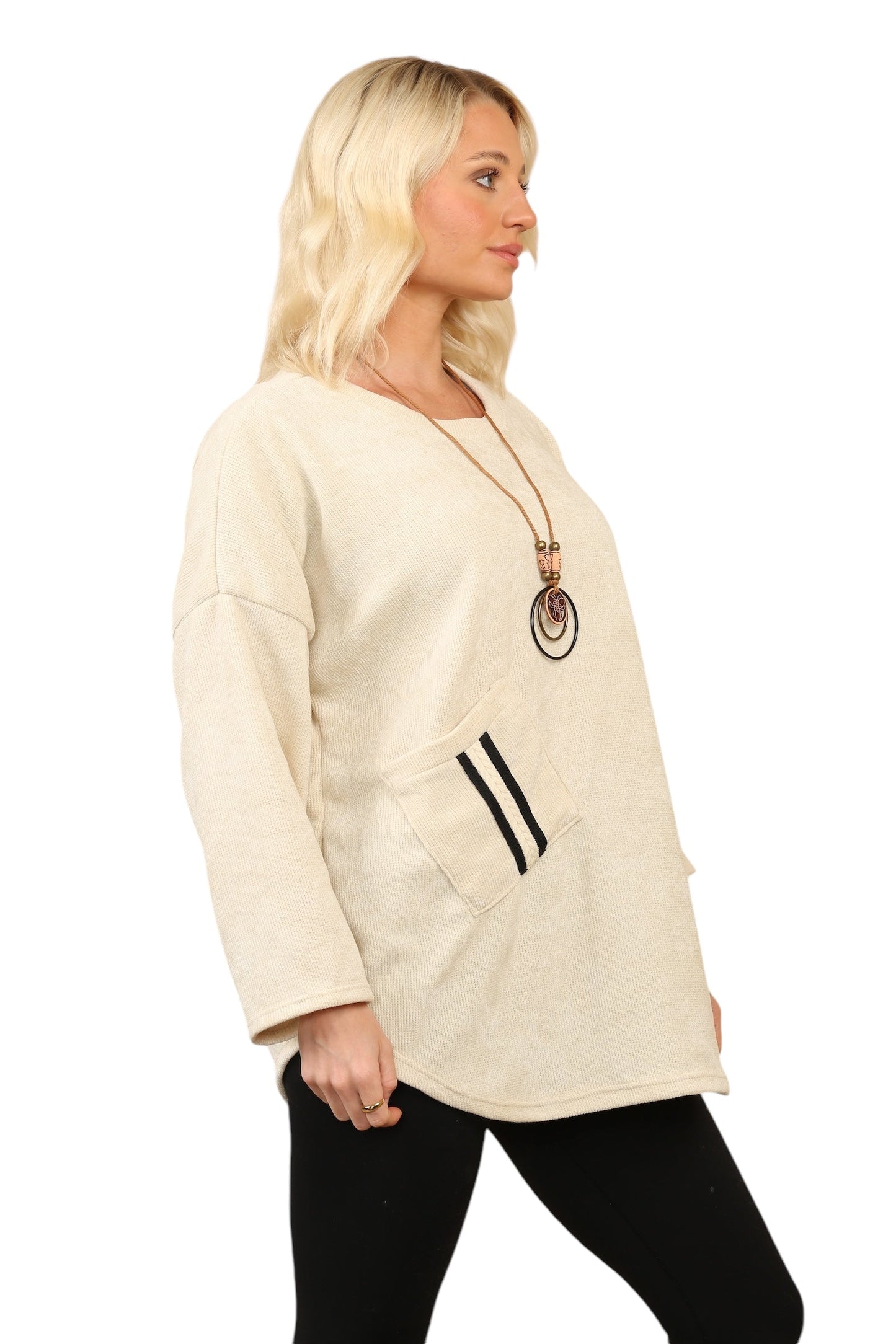 One Pocket Round Neck Tops