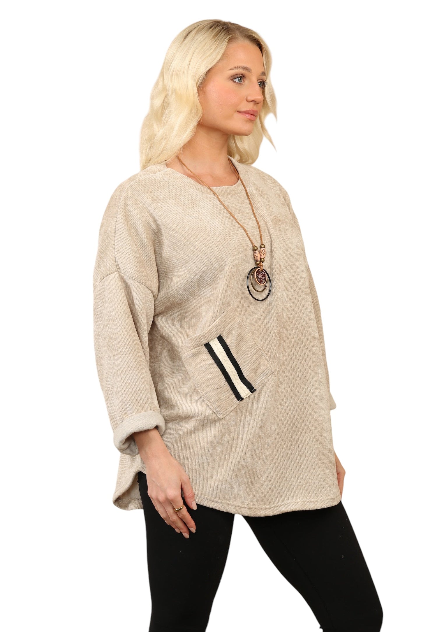 One Pocket Round Neck Tops