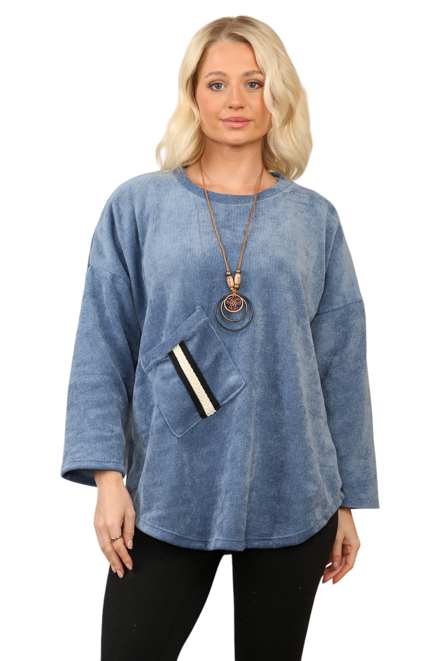 One Pocket Round Neck Tops