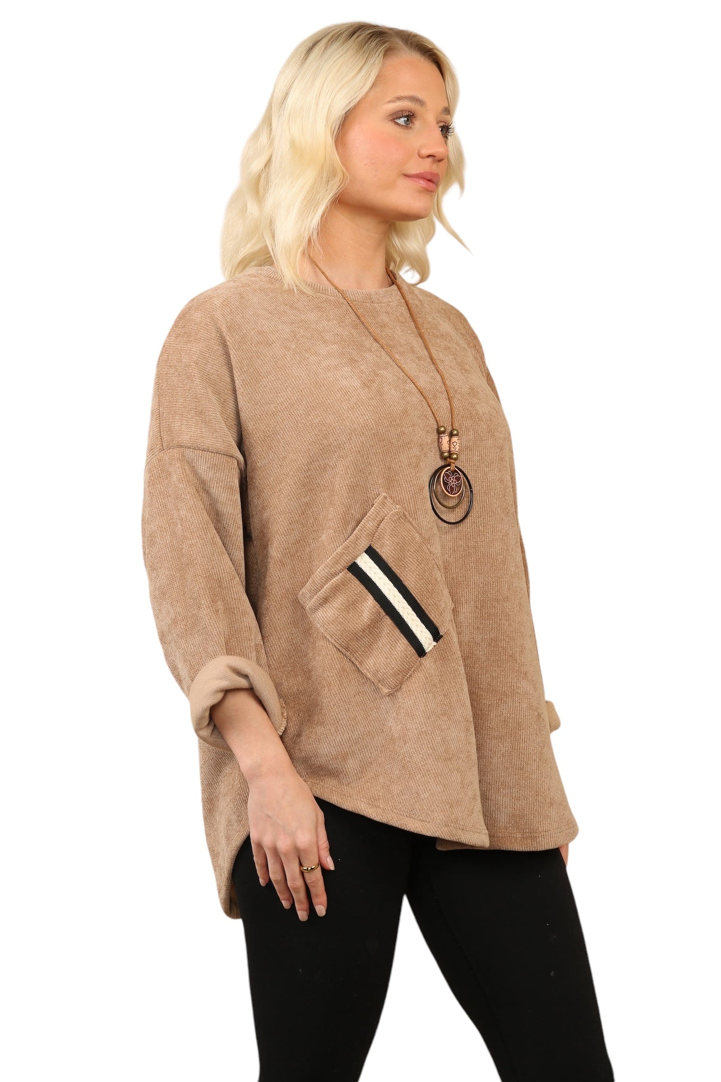 One Pocket Round Neck Tops
