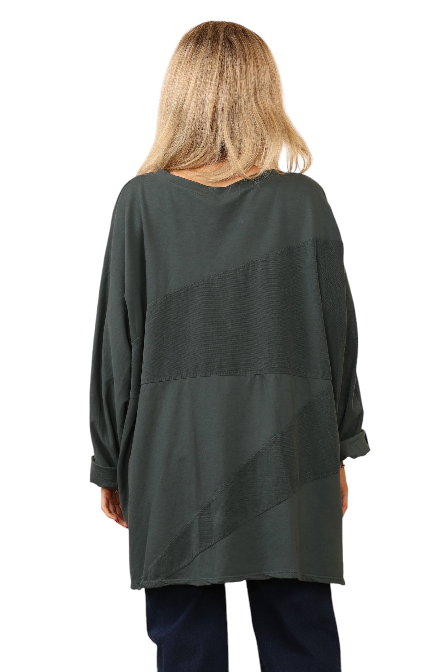 Plain needle cord tunic top