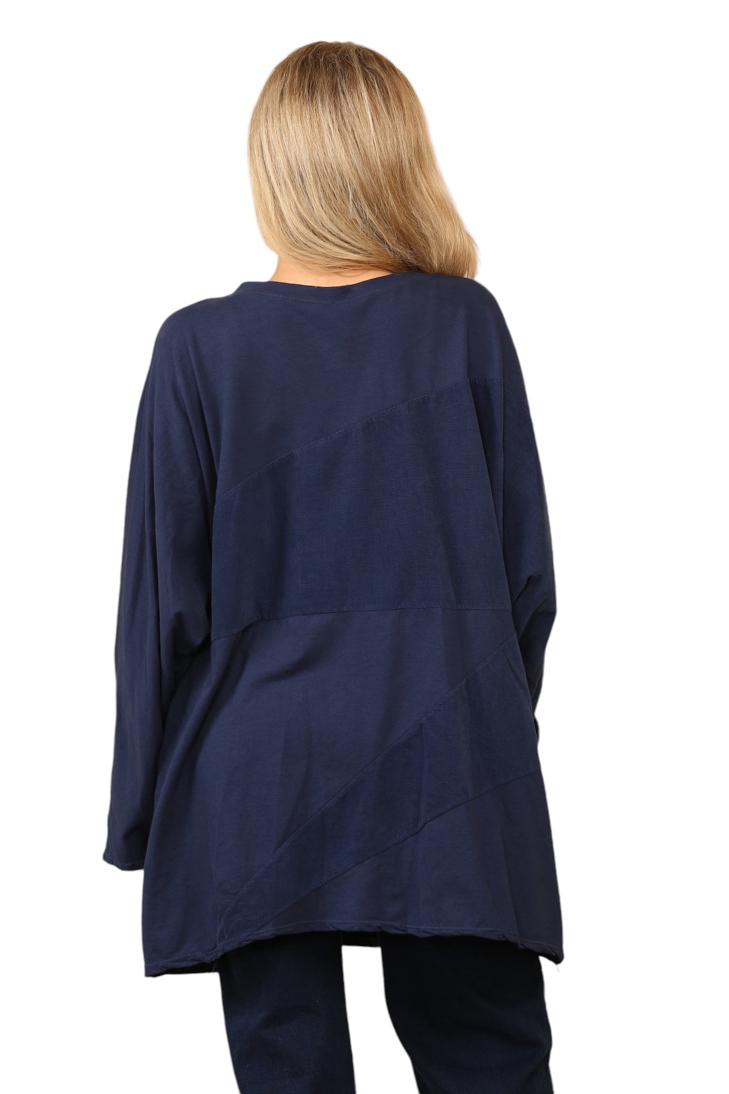 Plain needle cord tunic top