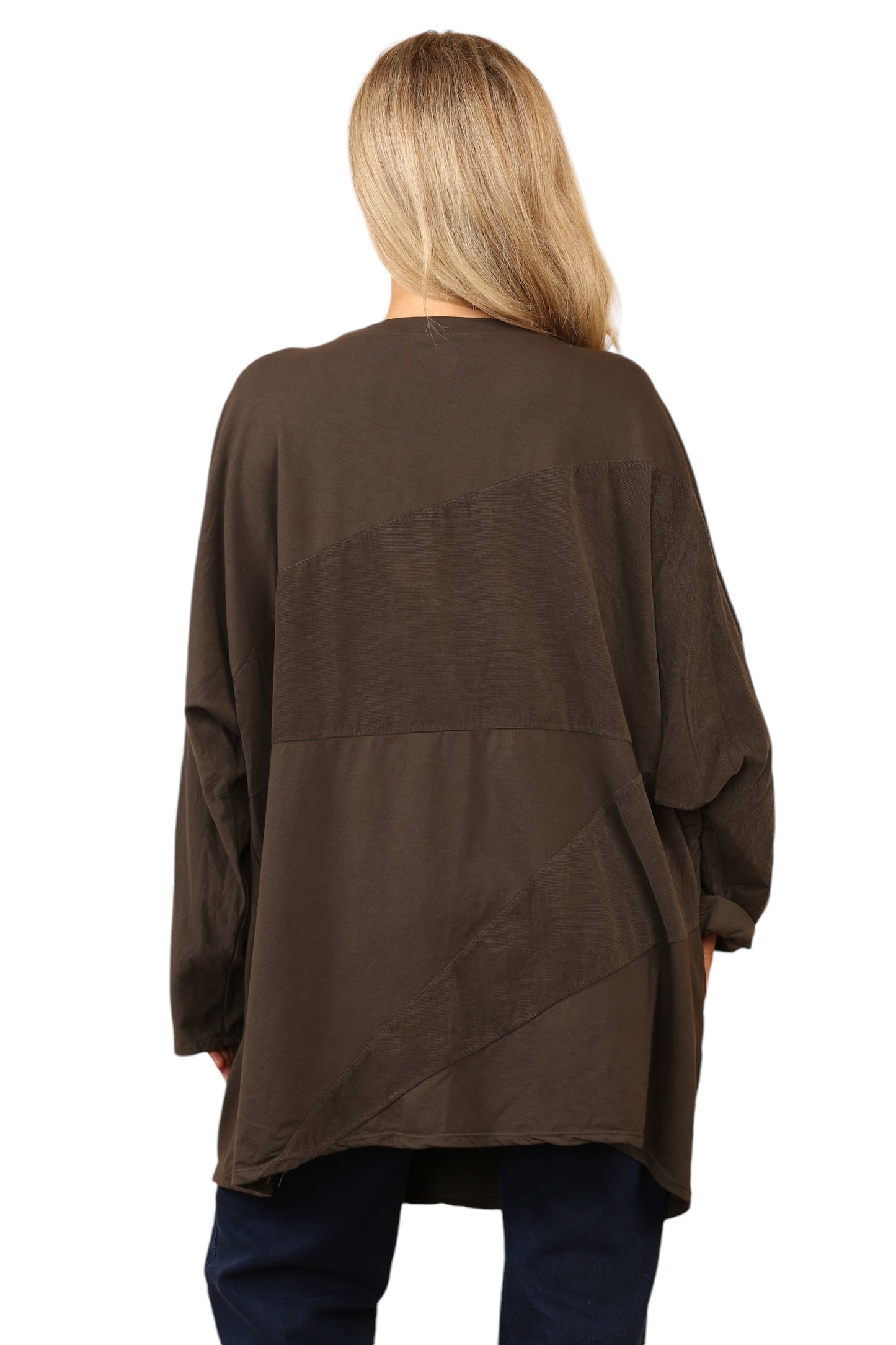 Plain needle cord tunic top