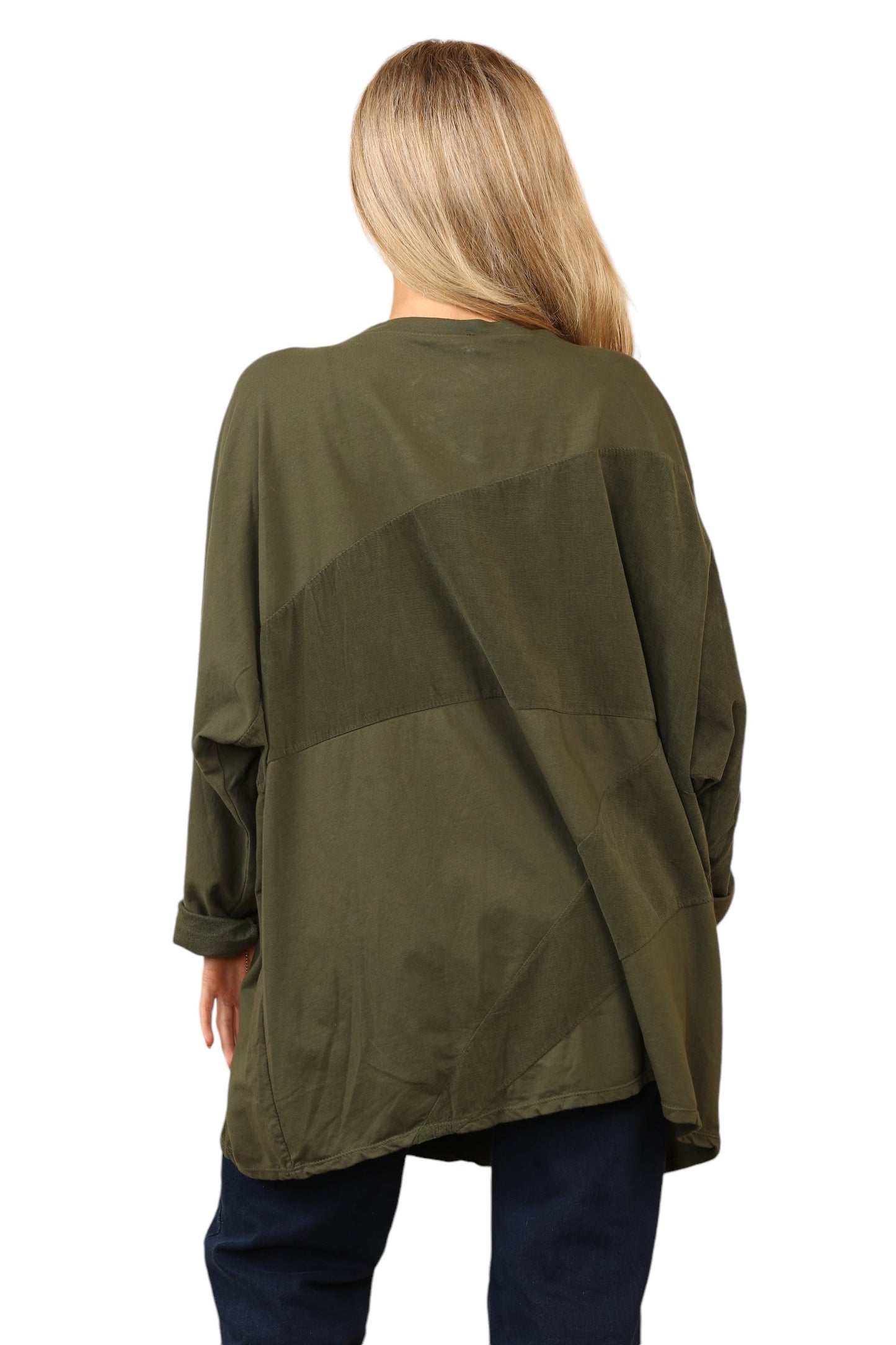 Plain needle cord tunic top