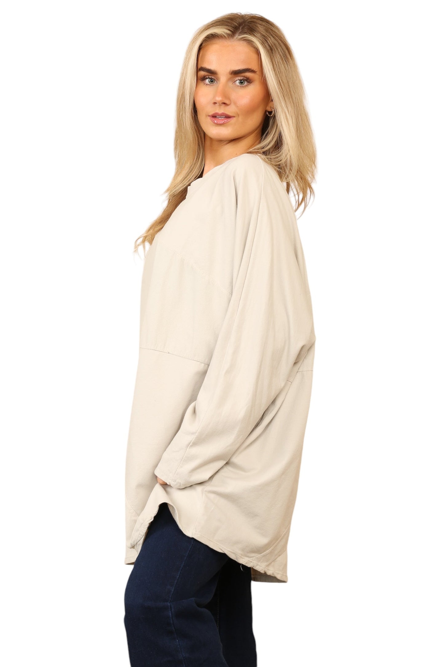 Plain needle cord tunic top