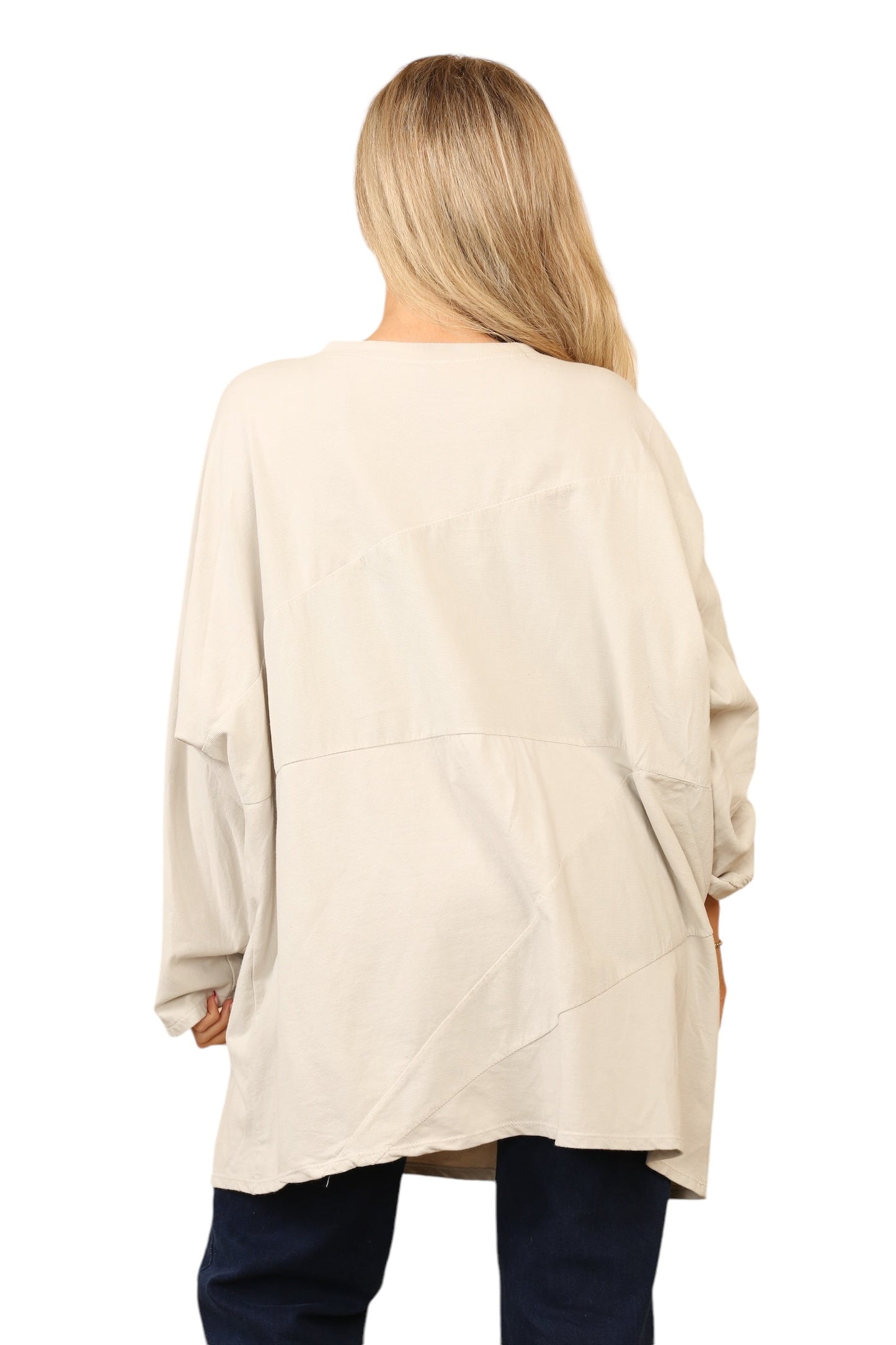 Plain needle cord tunic top