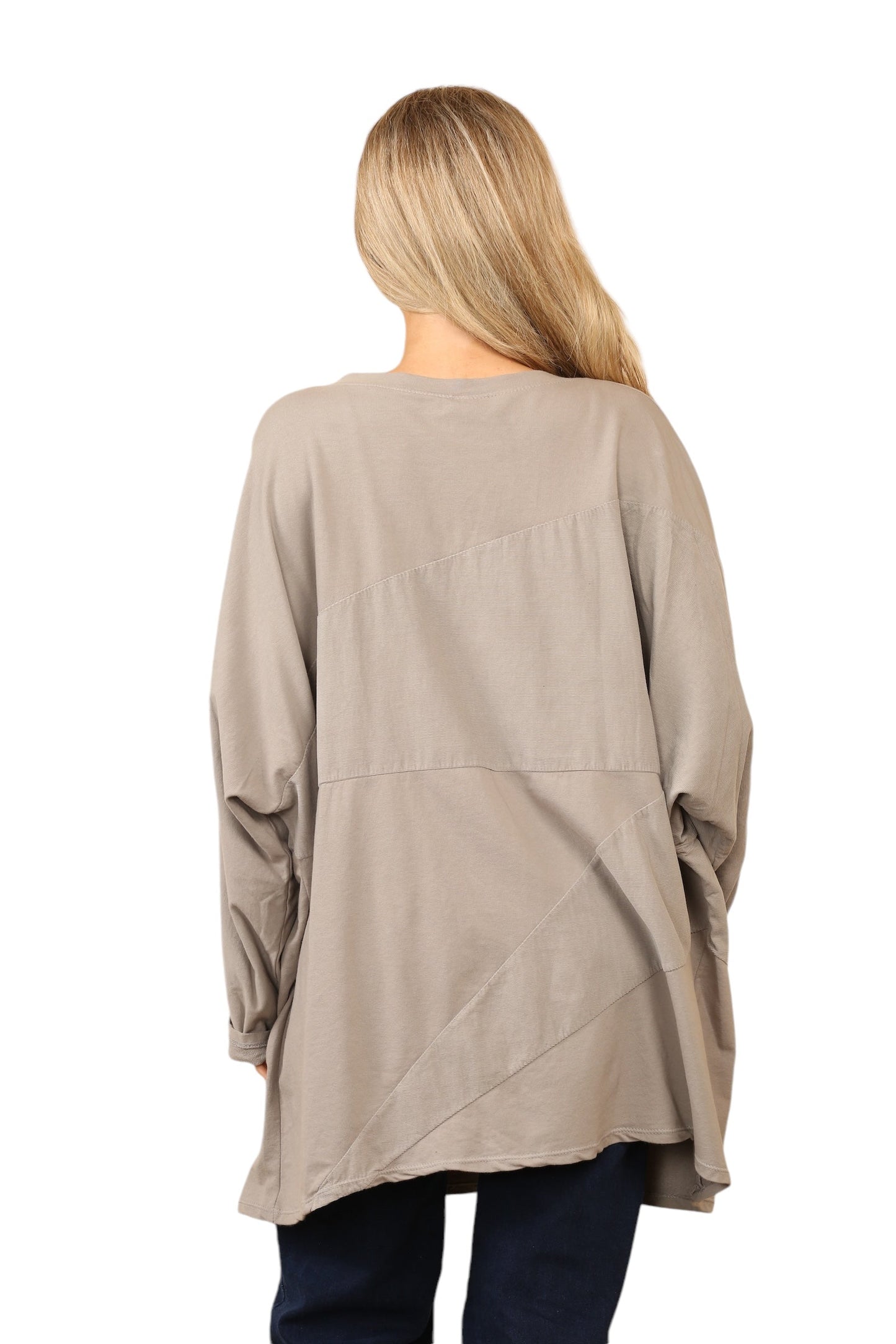 Plain needle cord tunic top