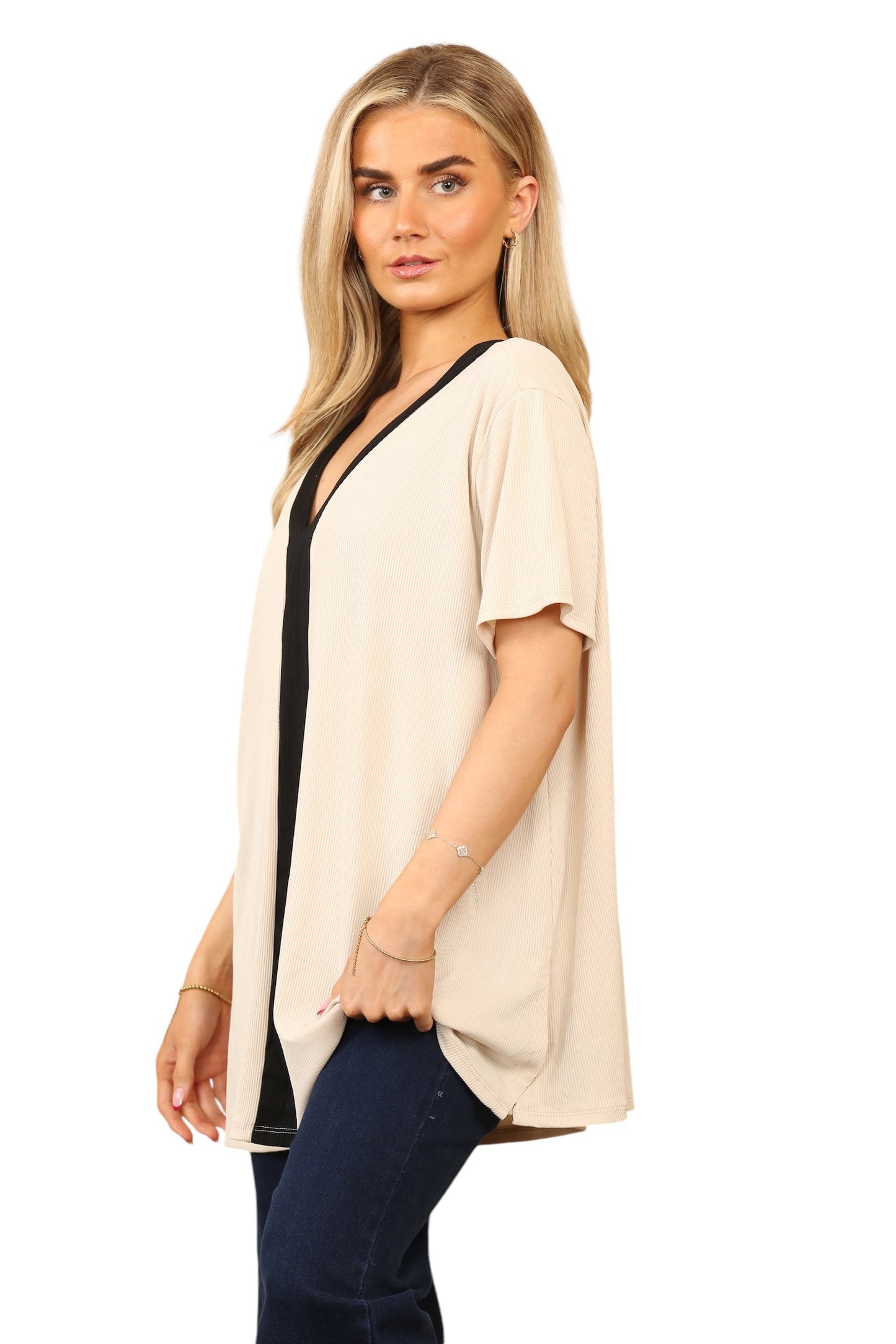 V Back V front Stripe top