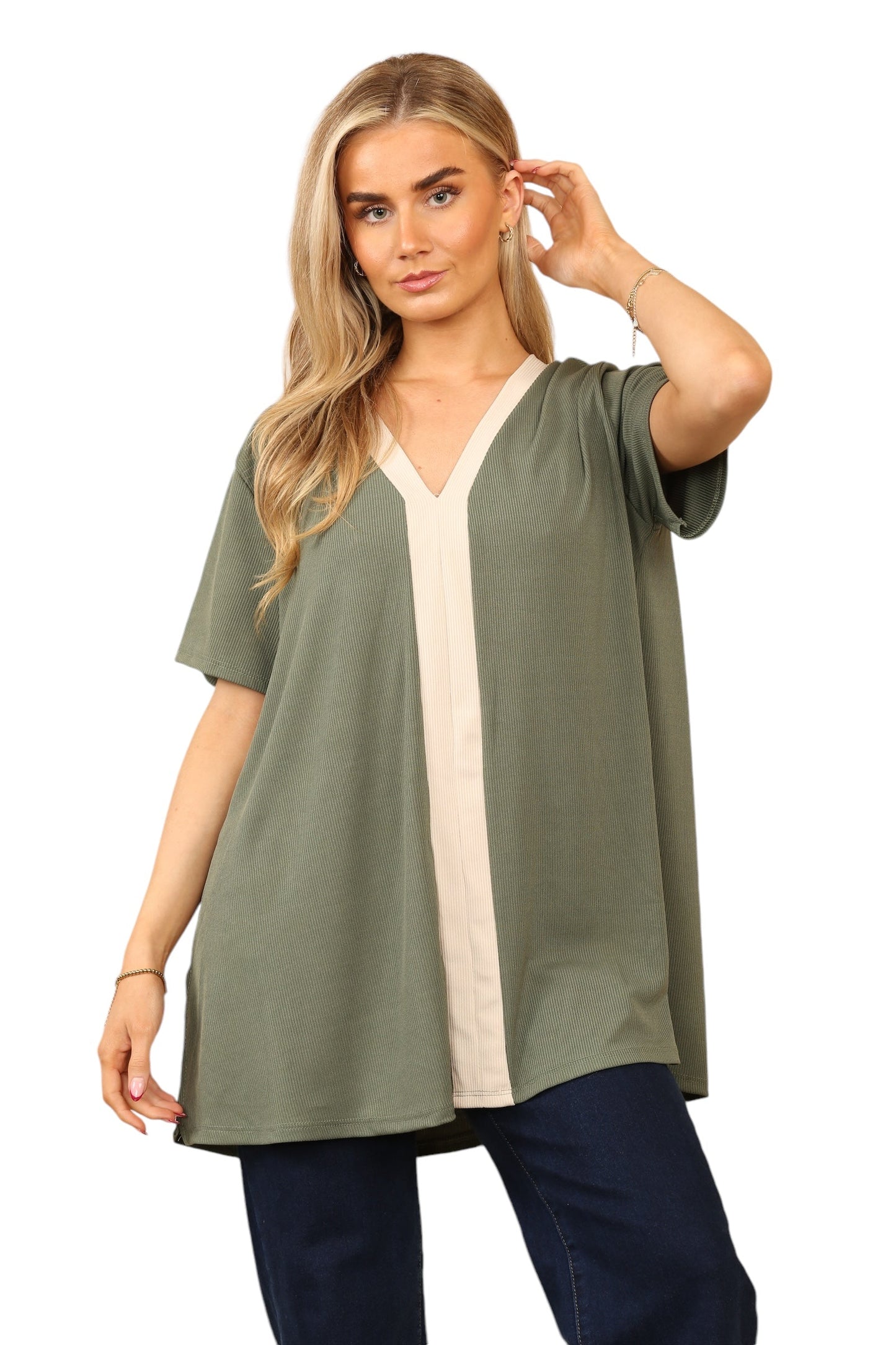 V Back V front Stripe top