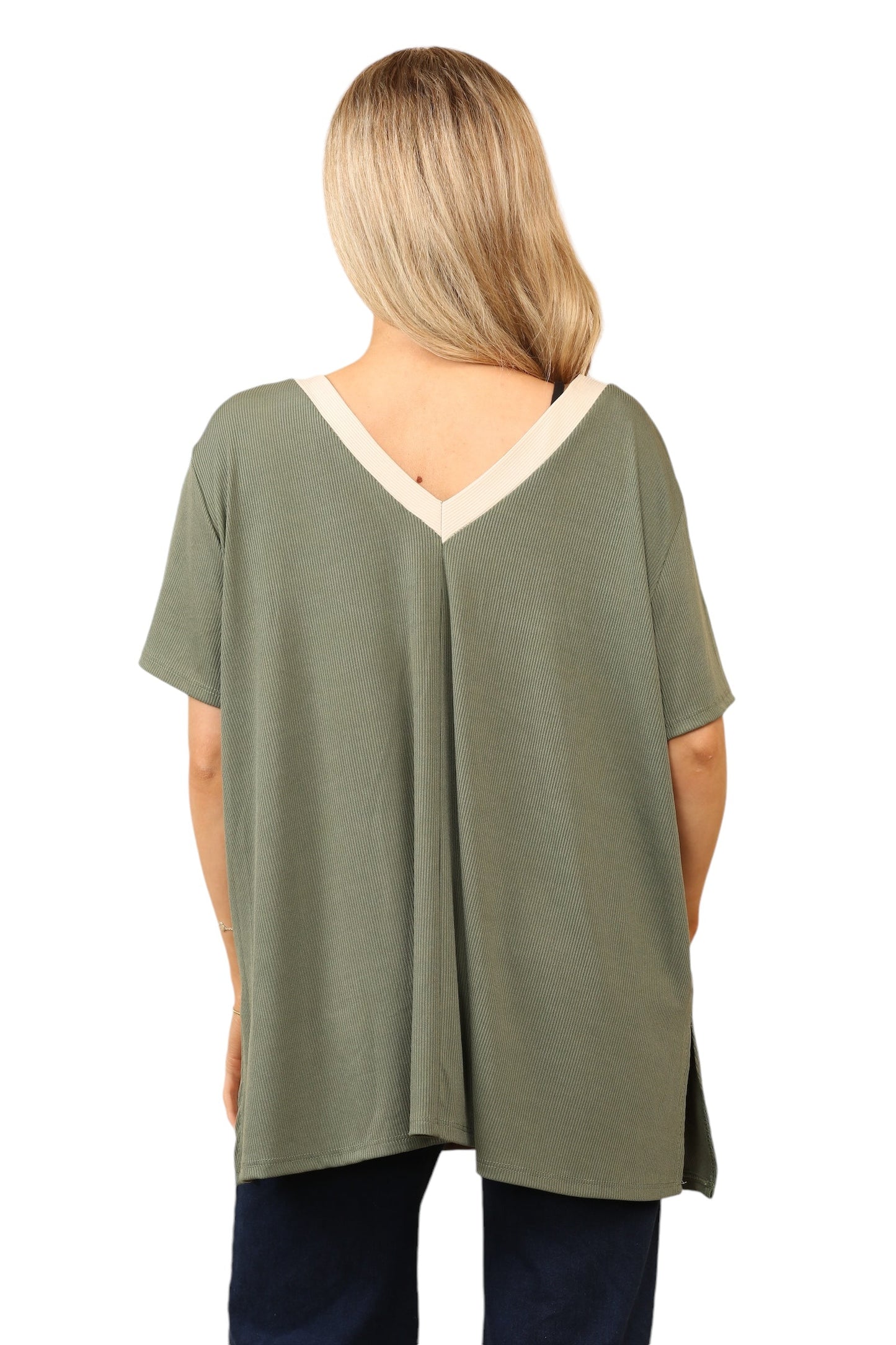 V Back V front Stripe top