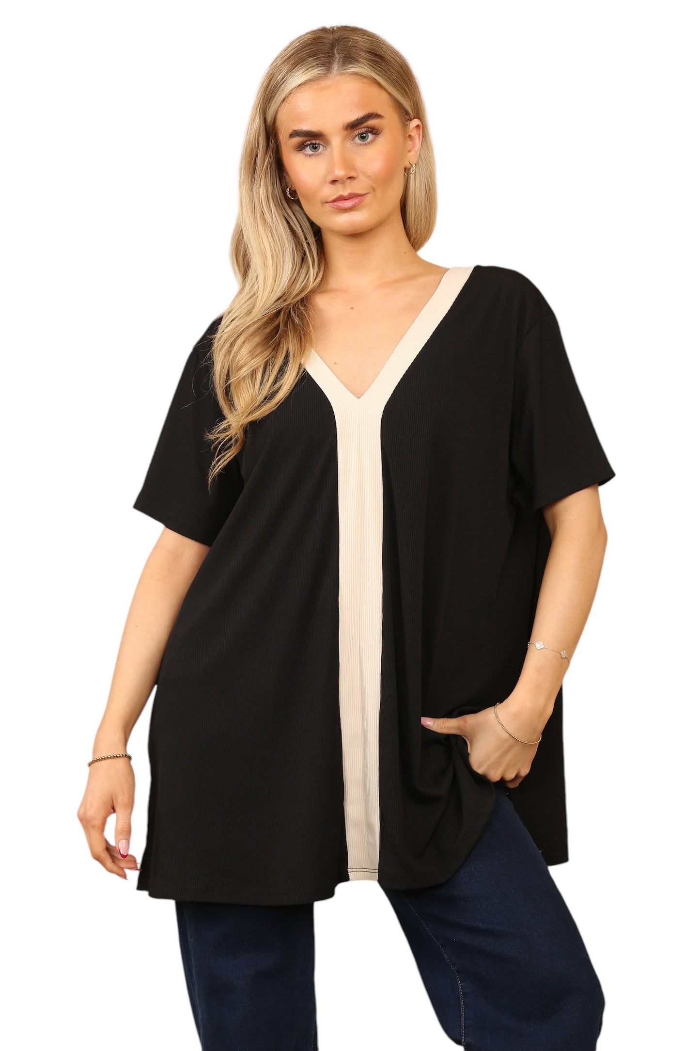 V Back V front Stripe top