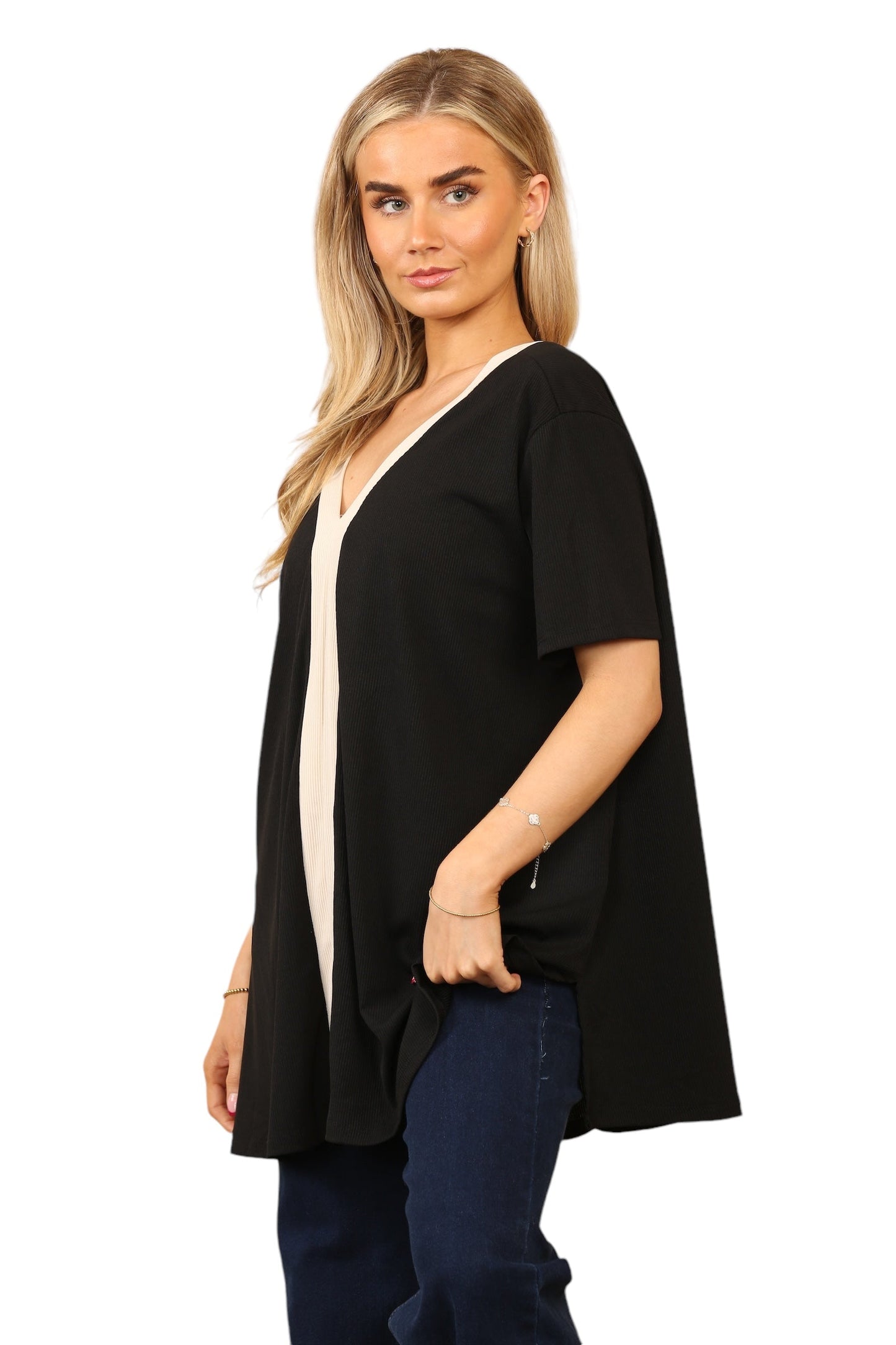 V Back V front Stripe top