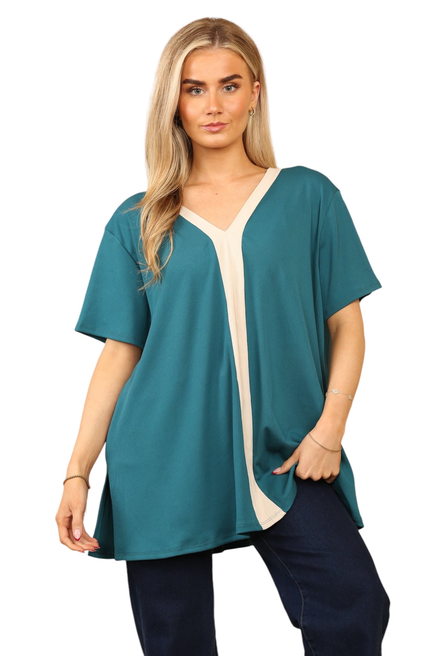 V Back V front Stripe top