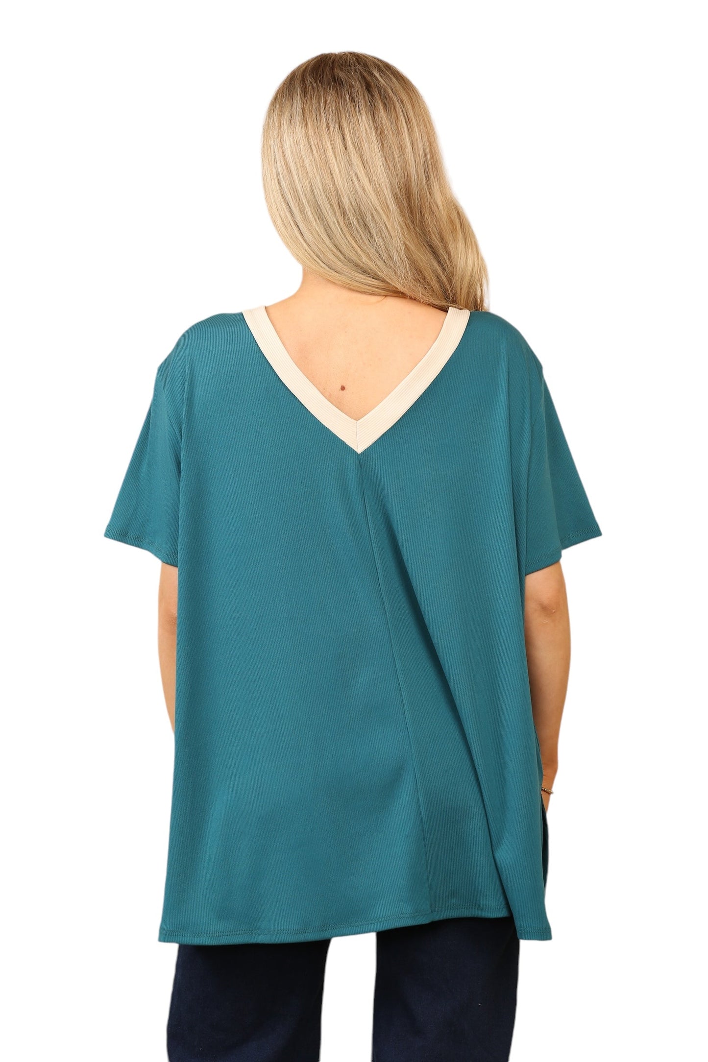 V Back V front Stripe top