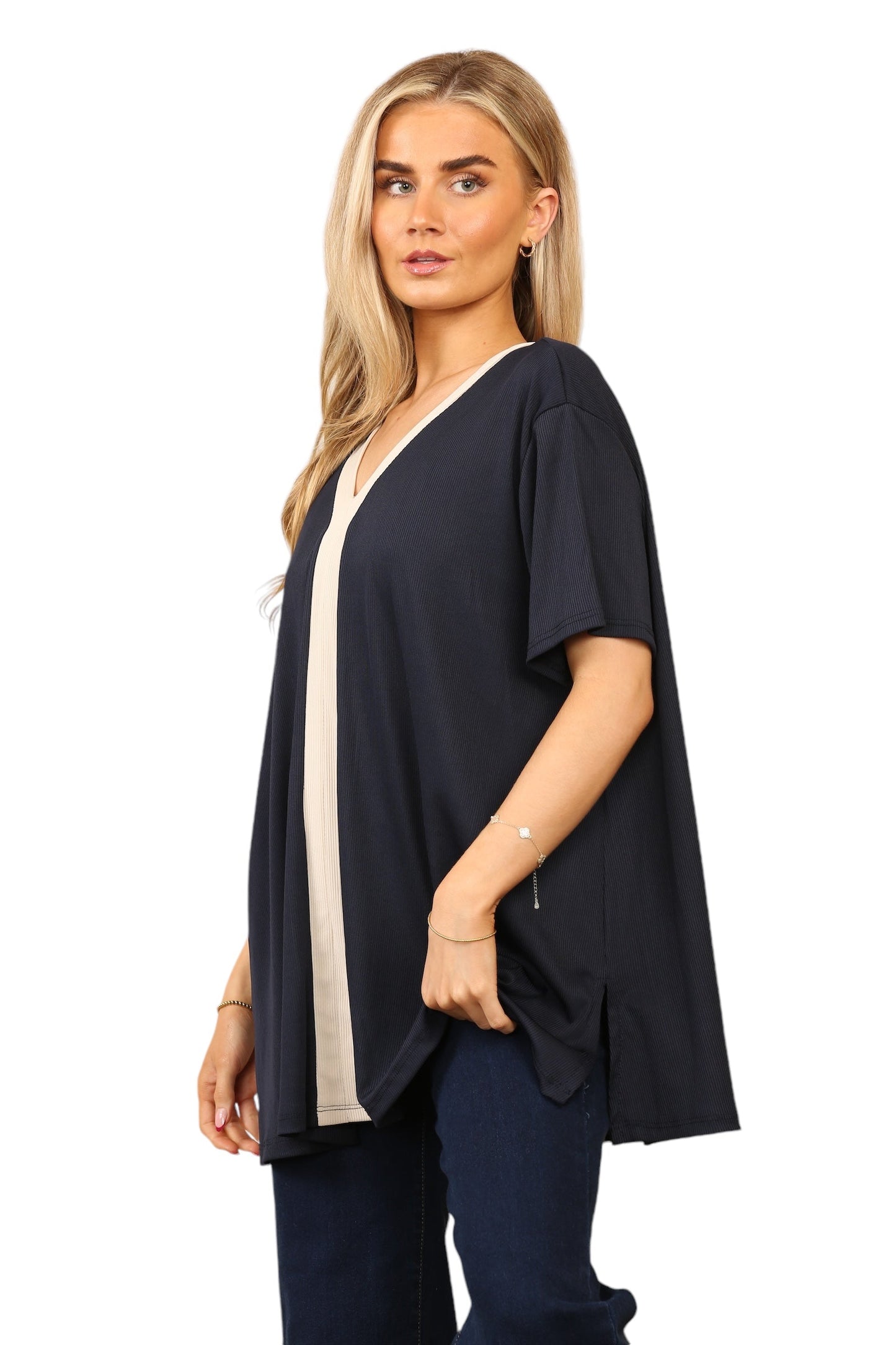 V Back V front Stripe top