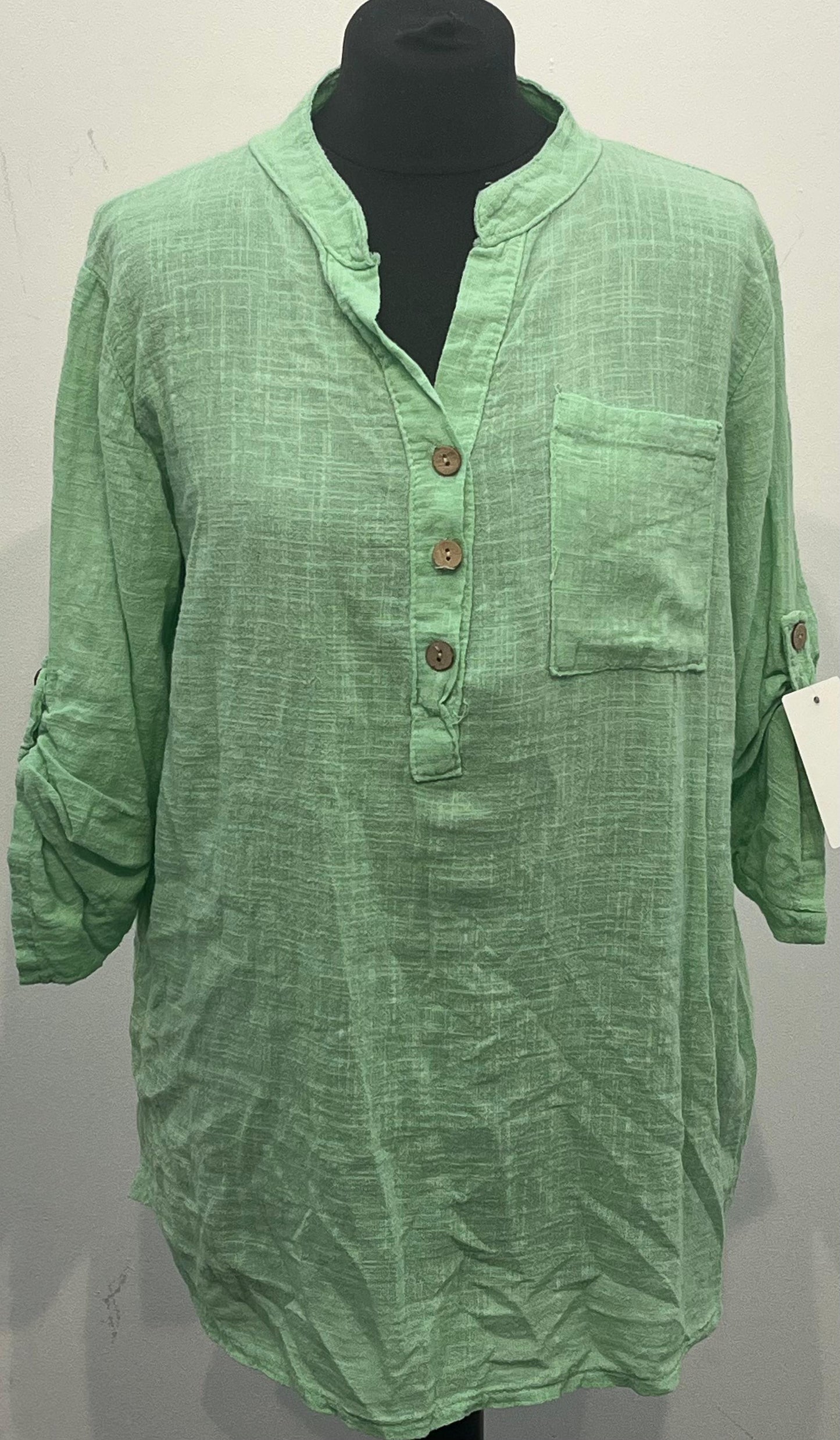 Women's Fashion V-Neck Button-Down T-Shirt with Pockets – Solid Color Blouse for Spring & Summer, Ideal for Teachers