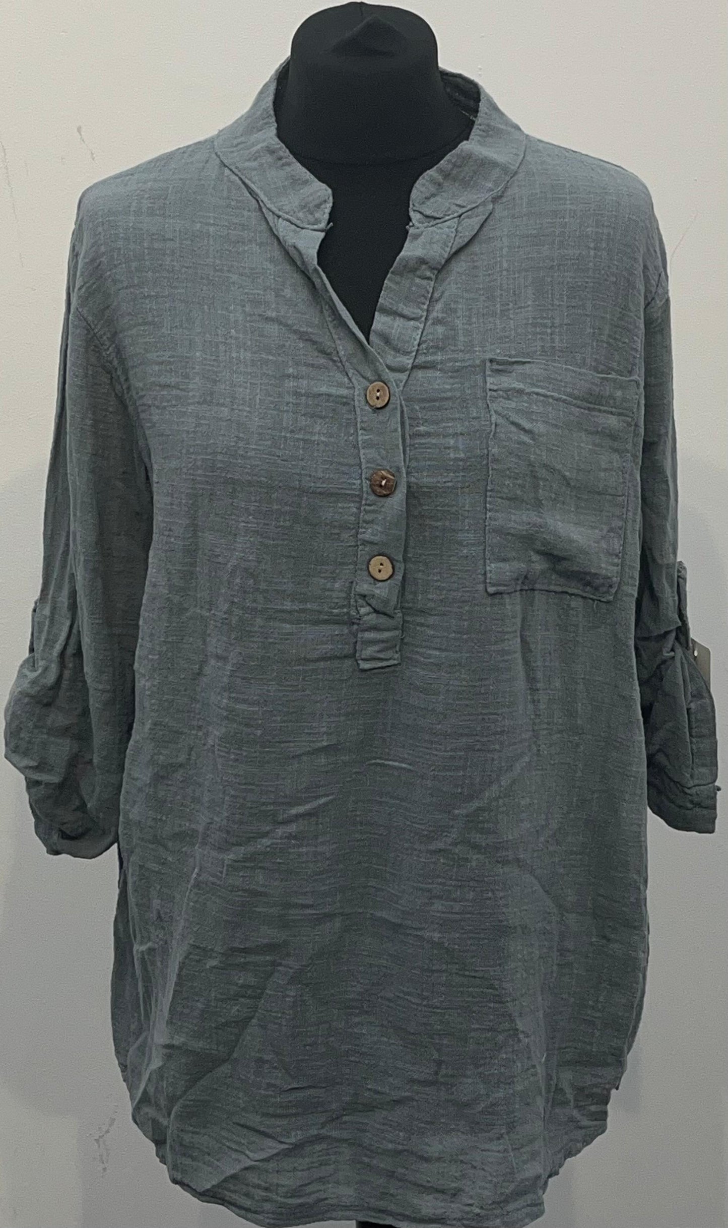 Women's Fashion V-Neck Button-Down T-Shirt with Pockets – Solid Color Blouse for Spring & Summer, Ideal for Teachers