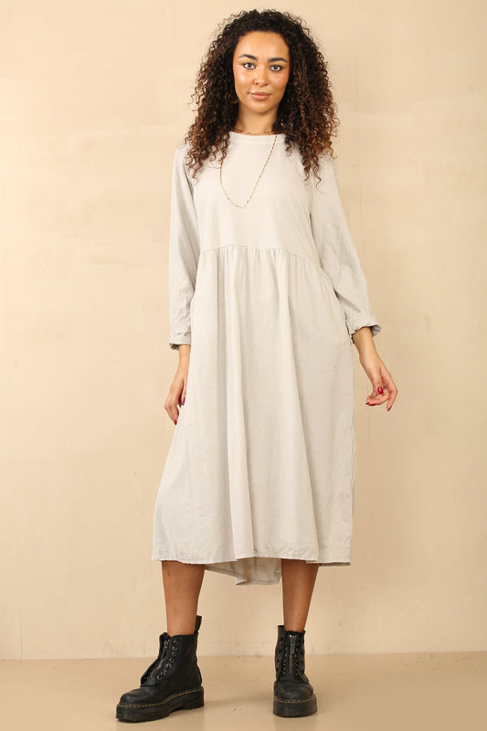 Midi length Half needle coat Half geizy Dress