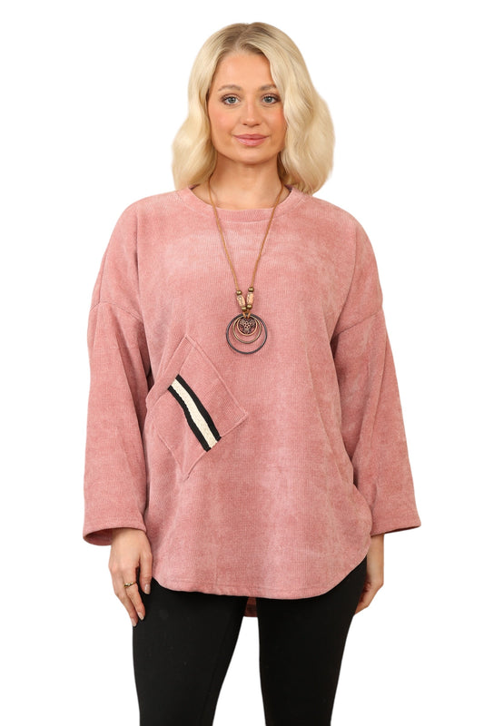 One Pocket Round Neck Tops