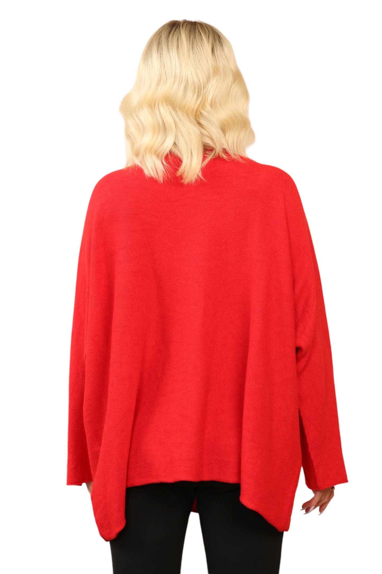 Over Size Slouch Soft Knit V Neck Jumper