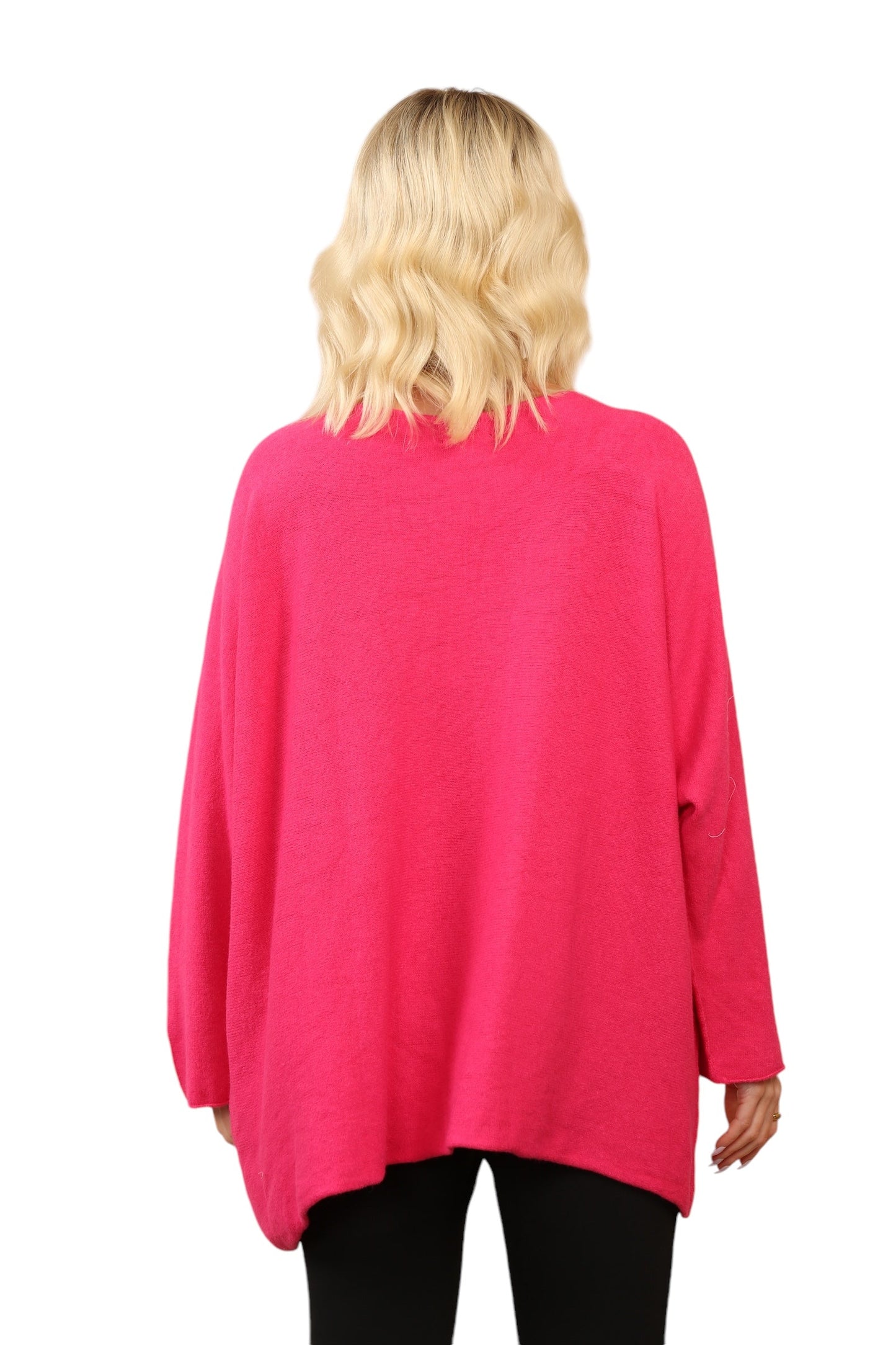 Over Size Slouch Soft Knit V Neck Jumper