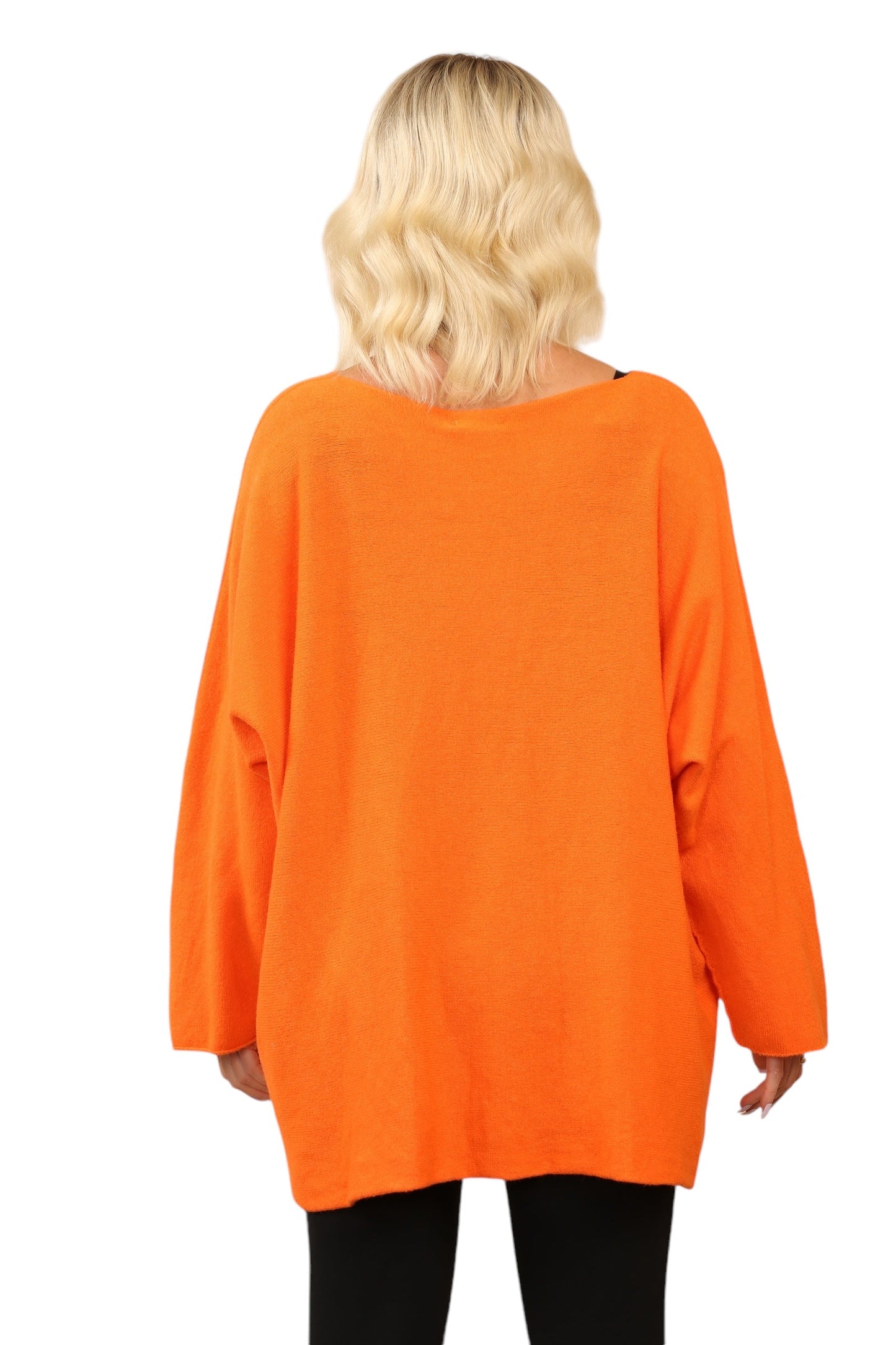 Over Size Slouch Soft Knit V Neck Jumper
