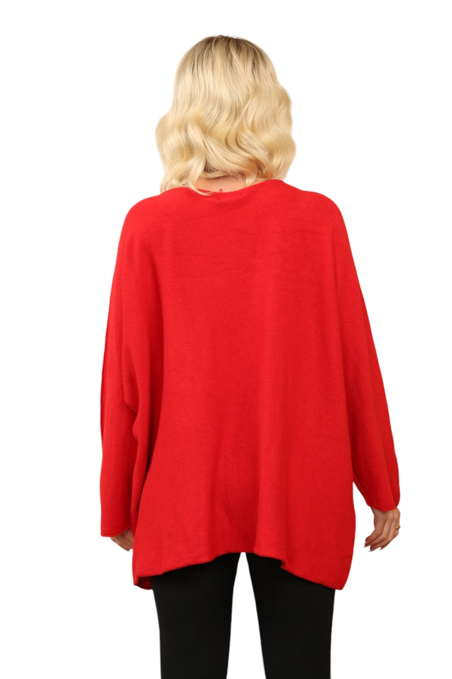 Over Size Slouch Soft Knit V Neck Jumper