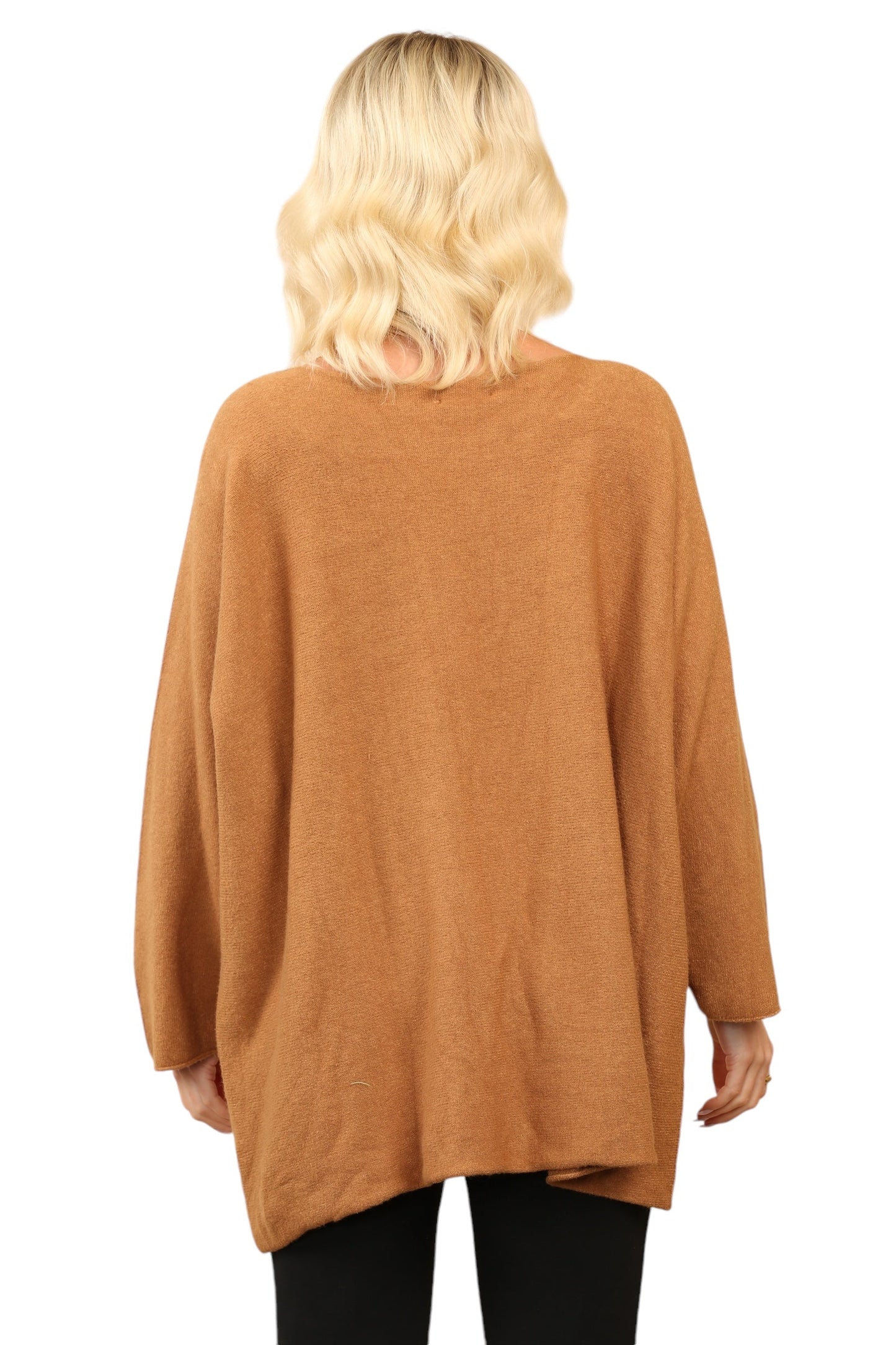 Over Size Slouch Soft Knit V Neck Jumper