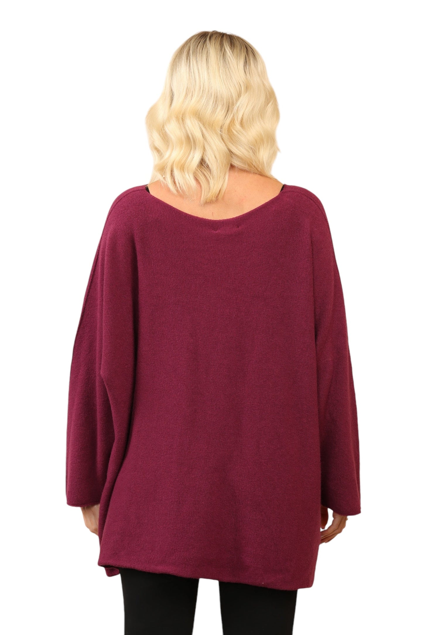Over Size Slouch Soft Knit V Neck Jumper