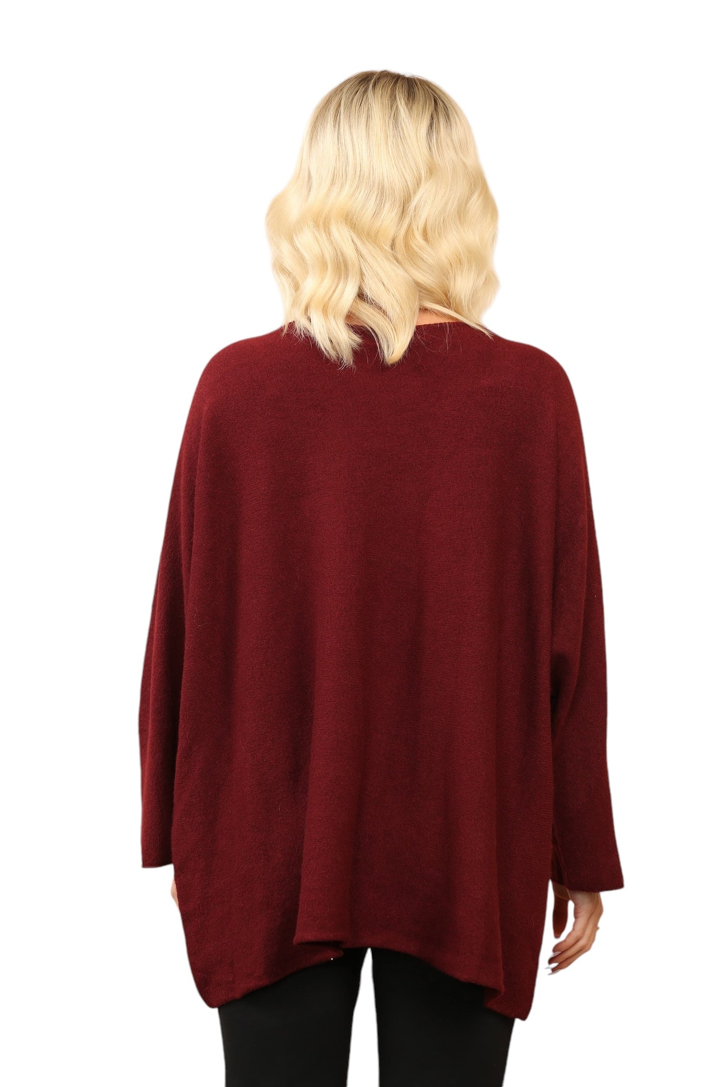 Over Size Slouch Soft Knit V Neck Jumper