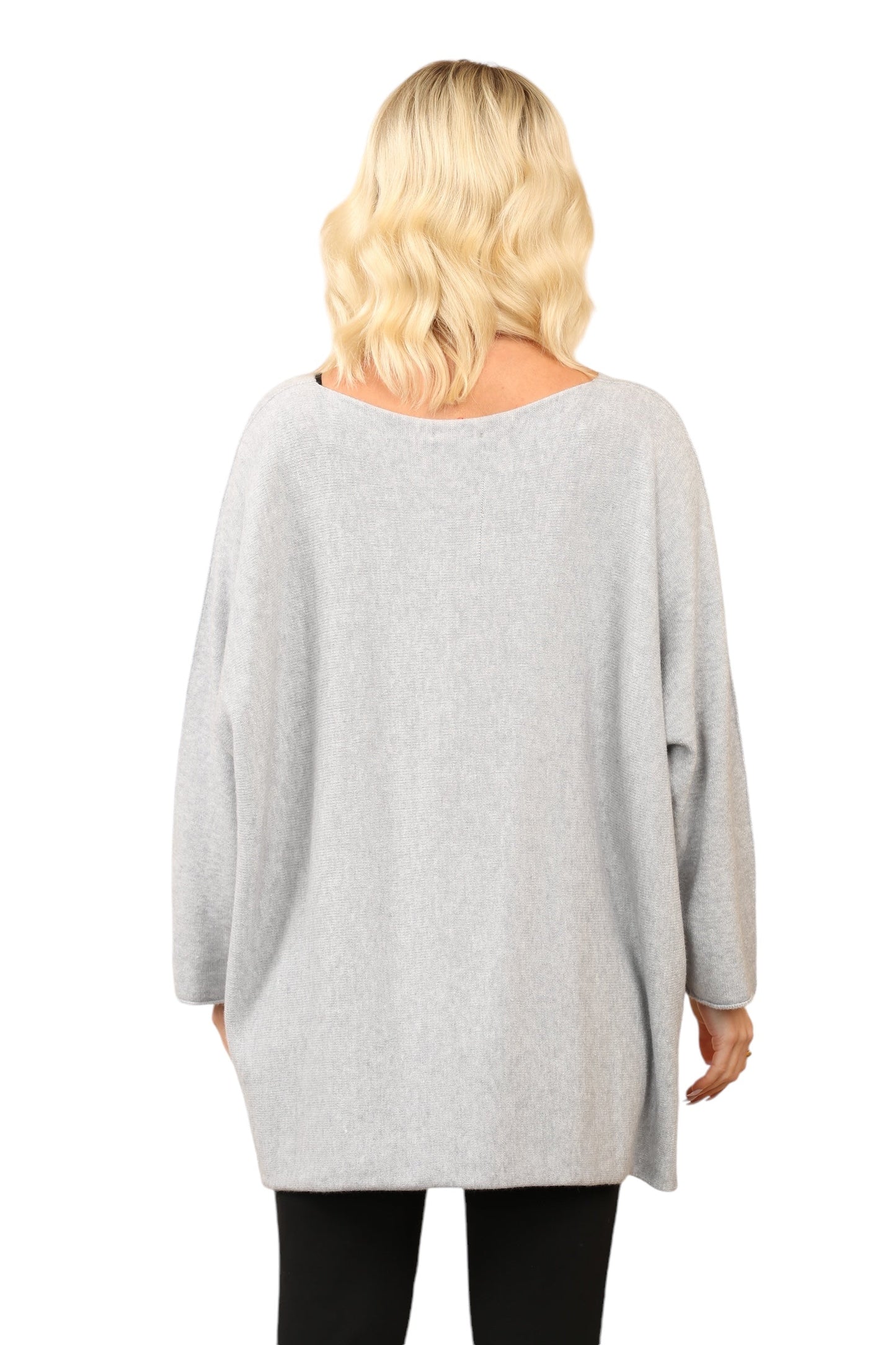 Over Size Slouch Soft Knit V Neck Jumper