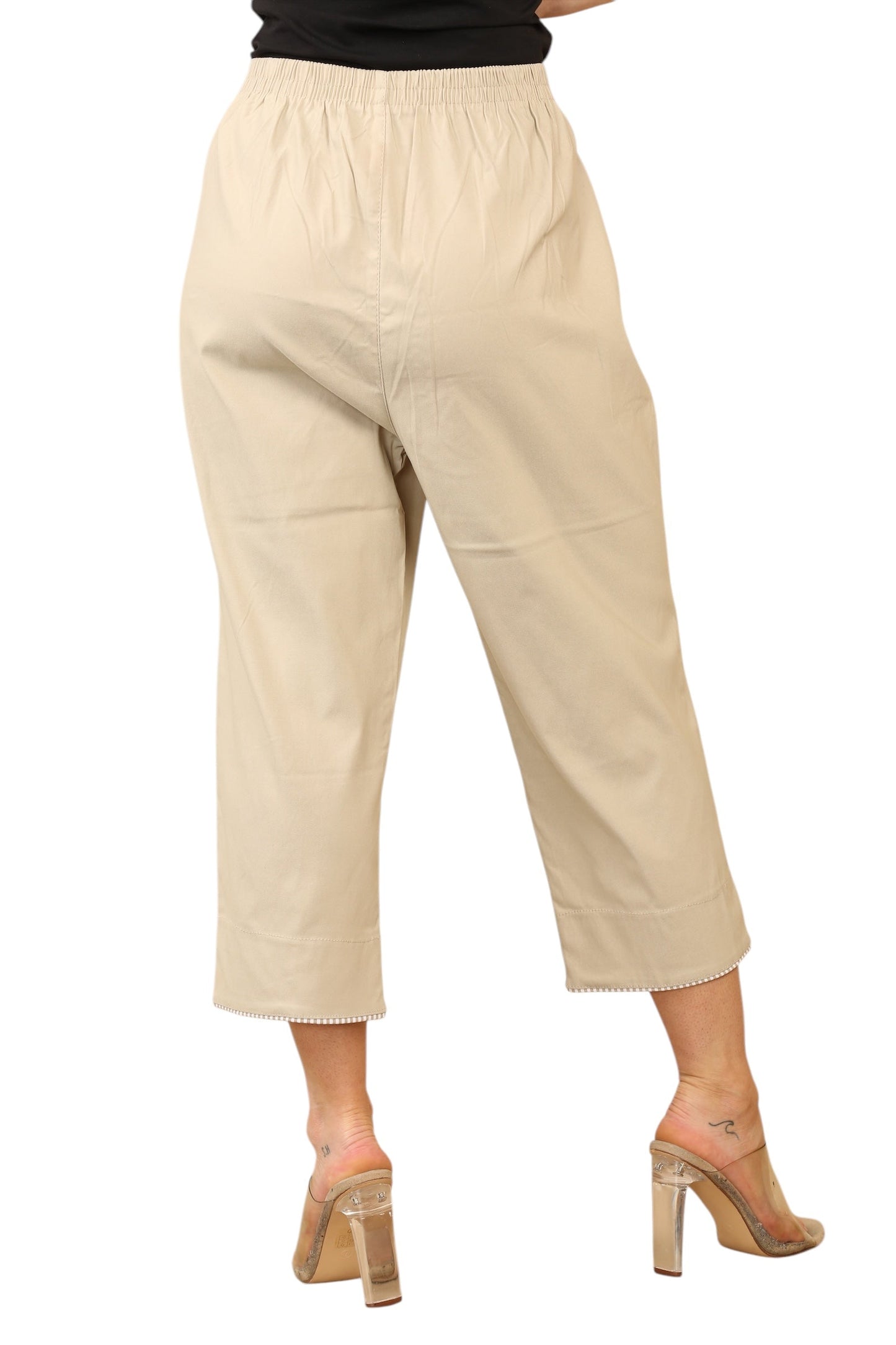 Pin stripe trim on pocket and on trouser leg cuff
