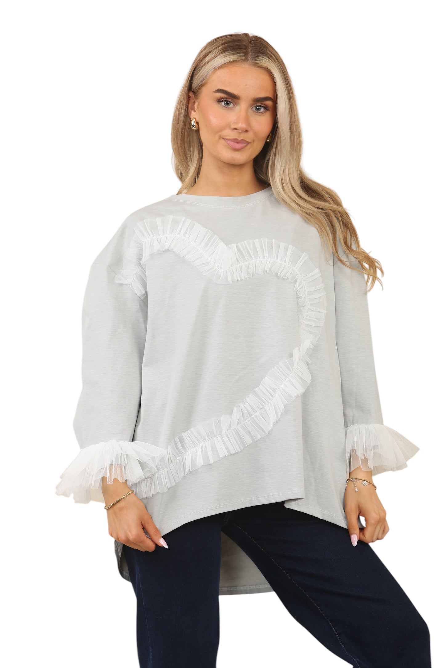 ZEBRA RUFFLE HEART TOP
