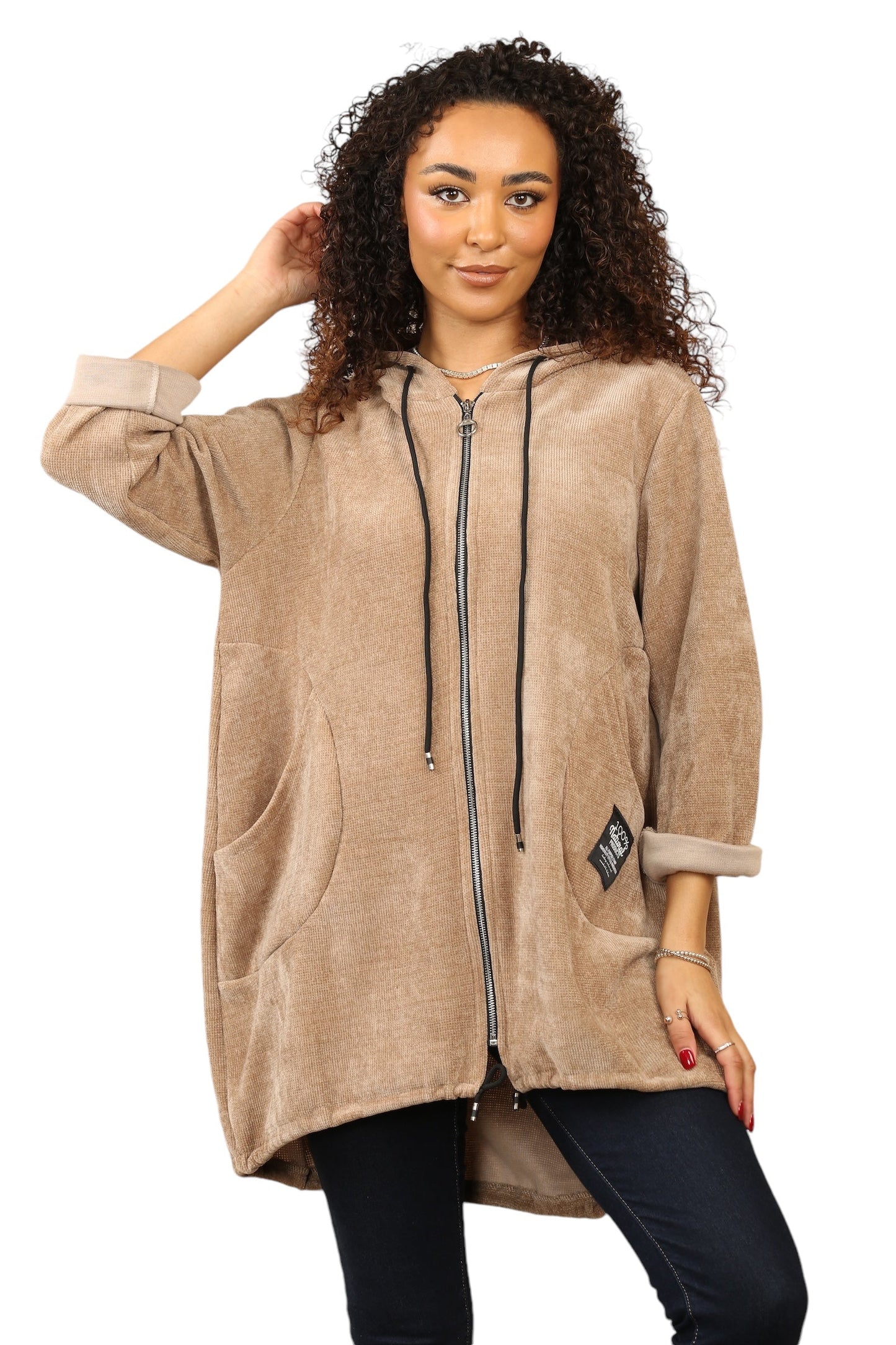 Needle coat zip hoodie