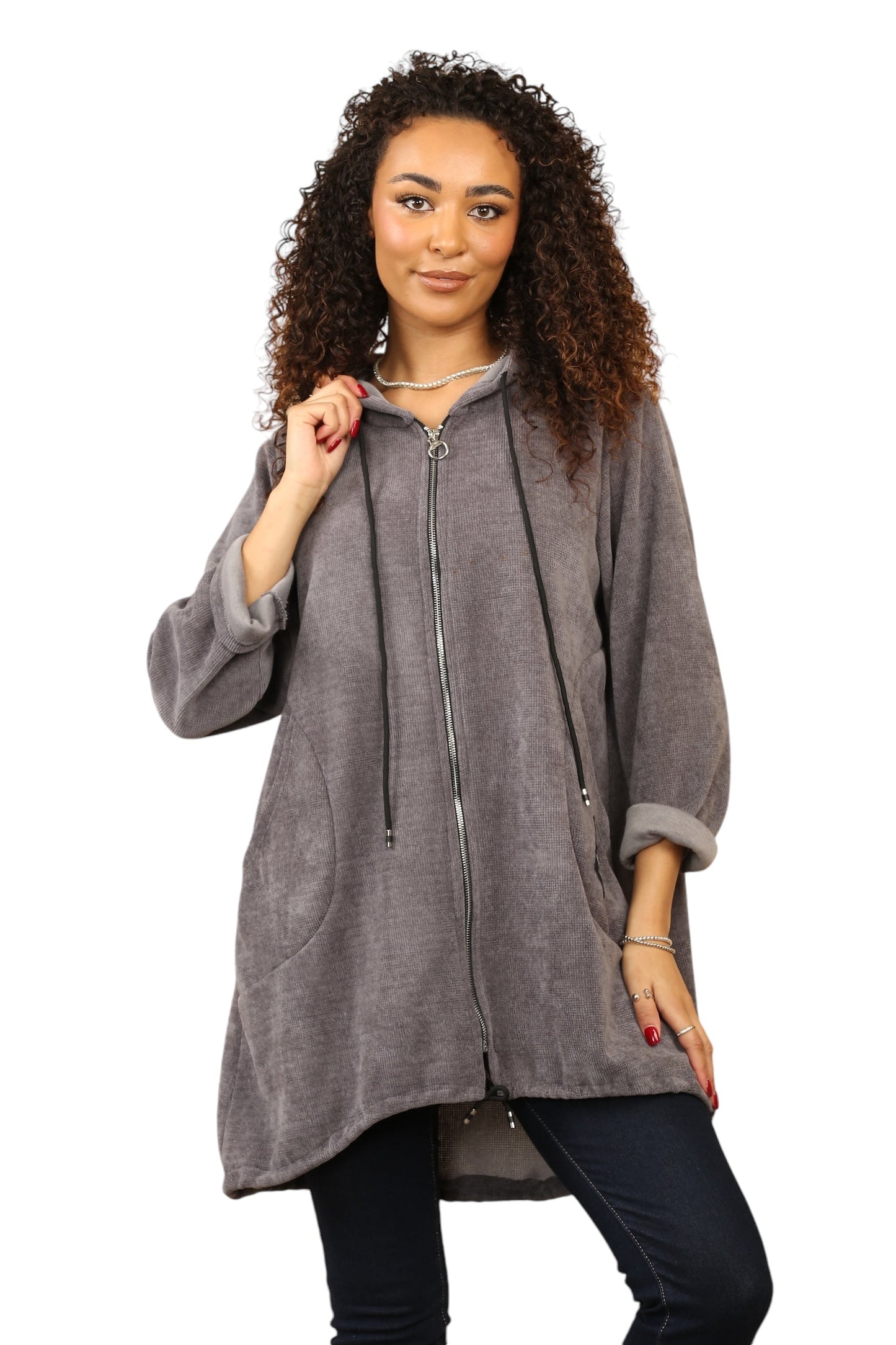 Needle coat zip hoodie