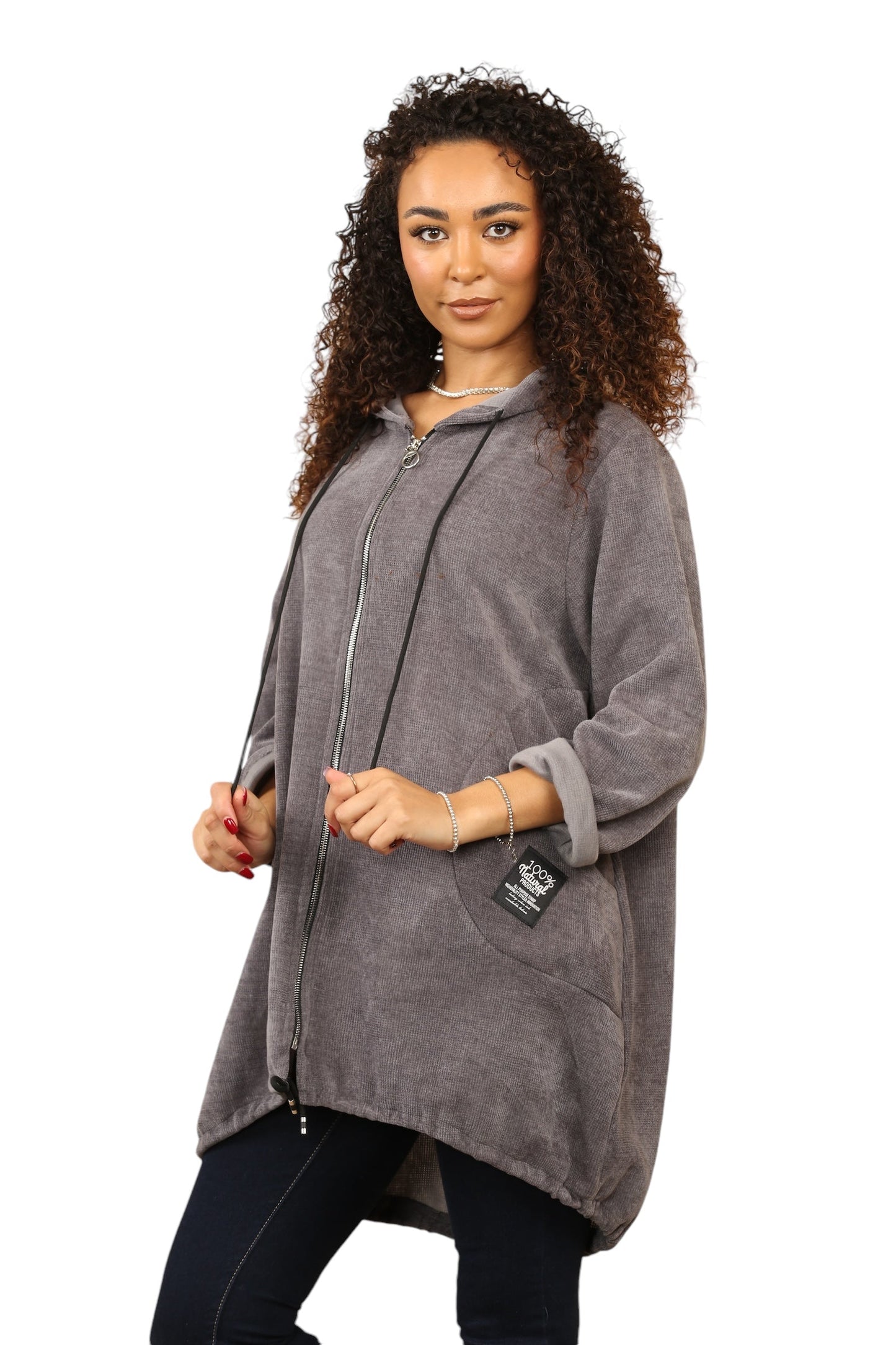 Needle coat zip hoodie