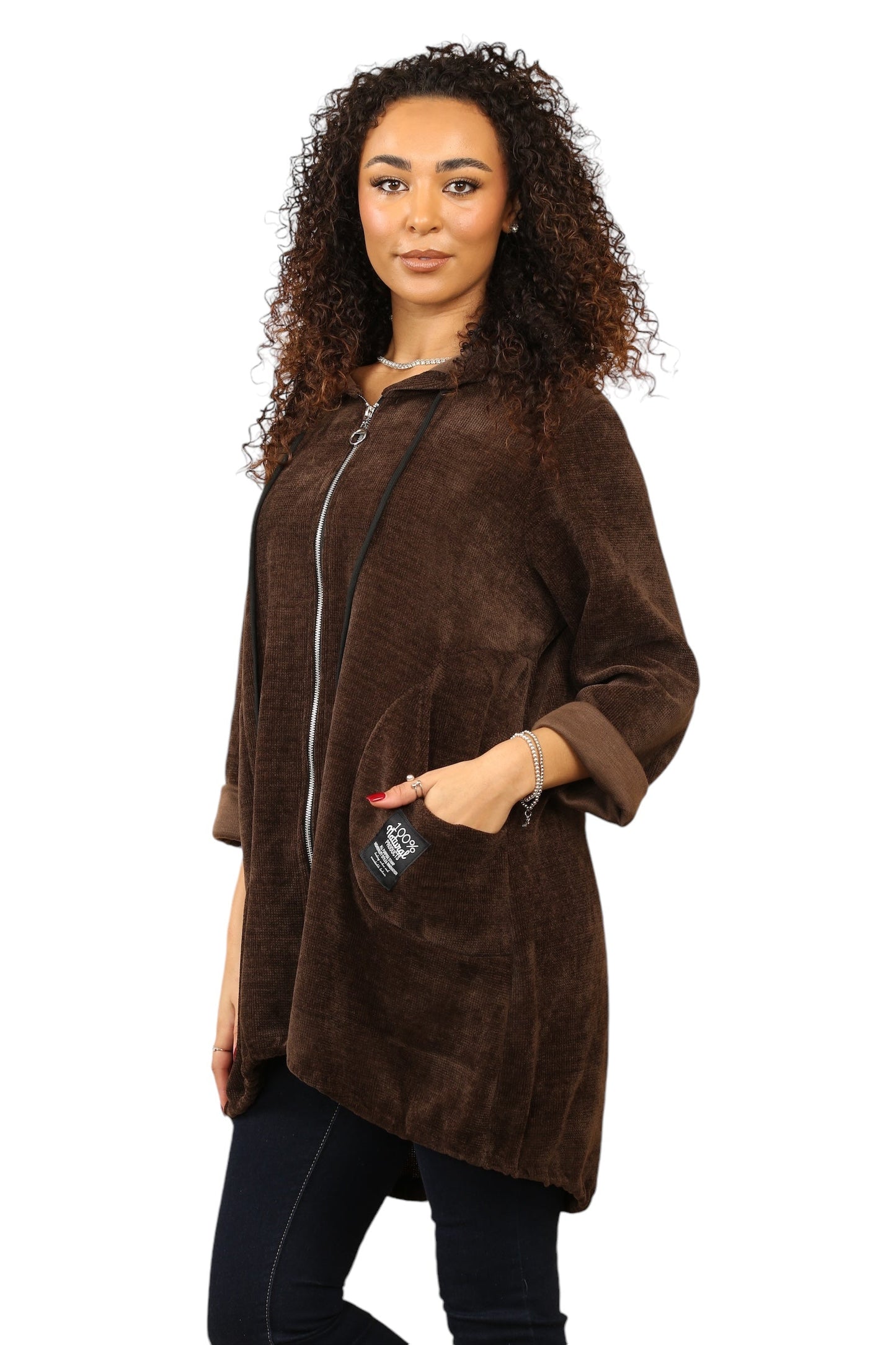 Needle coat zip hoodie