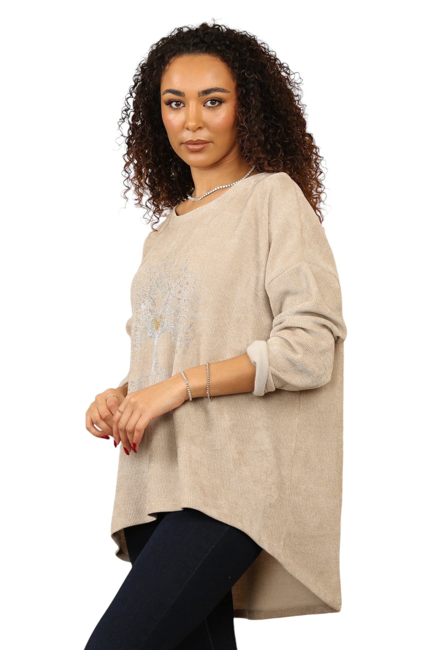 Needle Cord High low top with Tree of Life Design