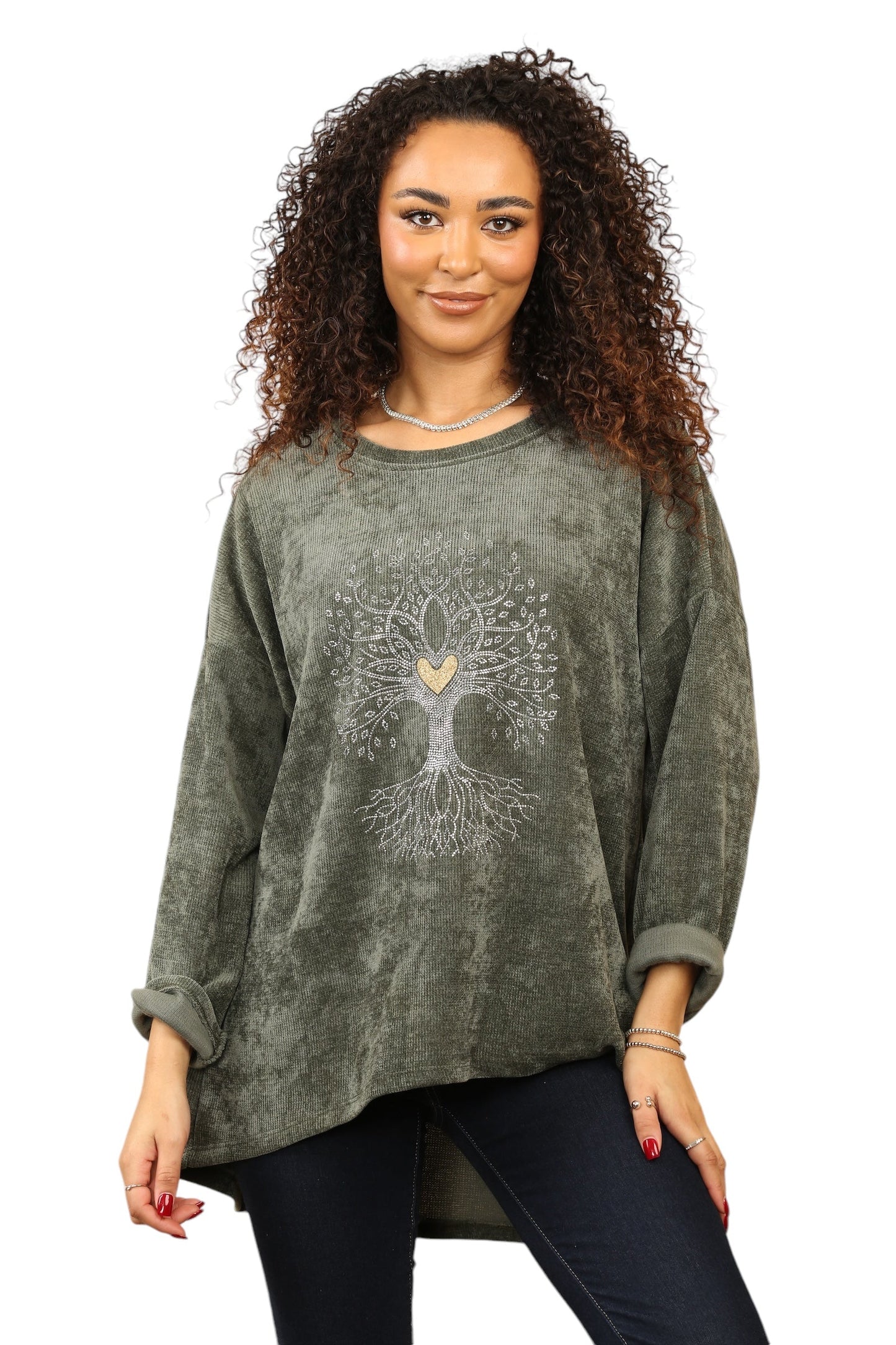 Needle Cord High low top with Tree of Life Design