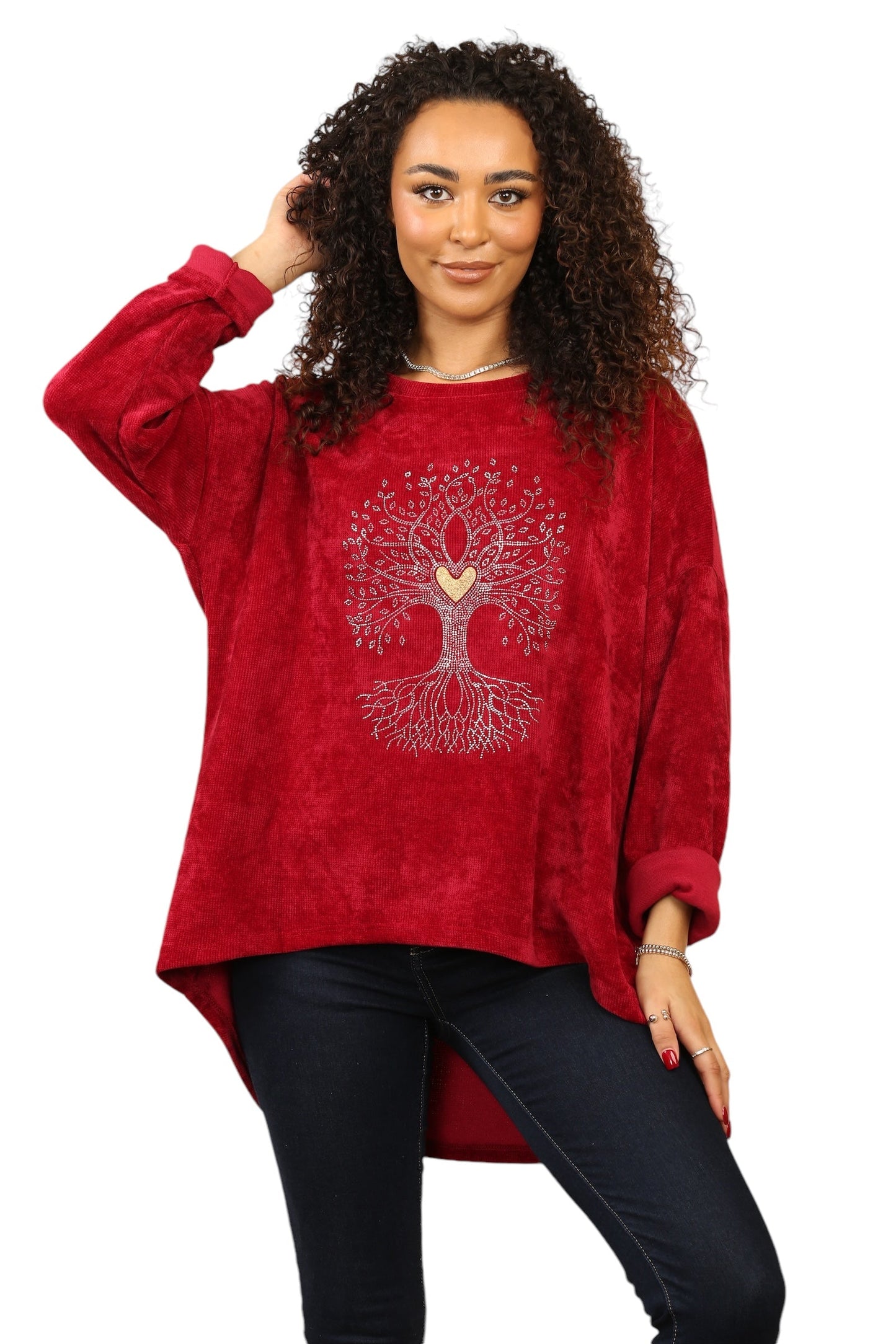 Needle Cord High low top with Tree of Life Design
