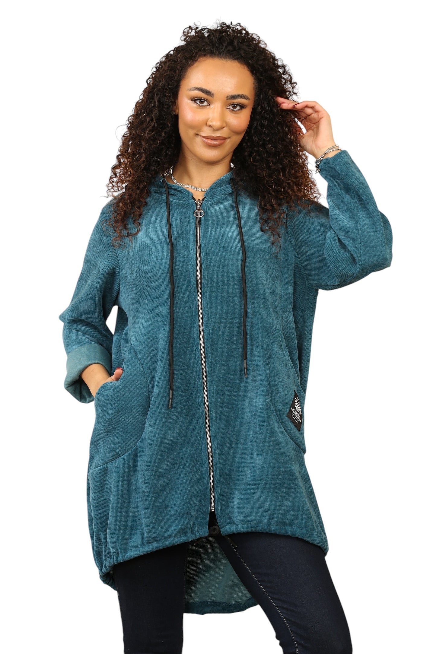 Needle coat zip hoodie