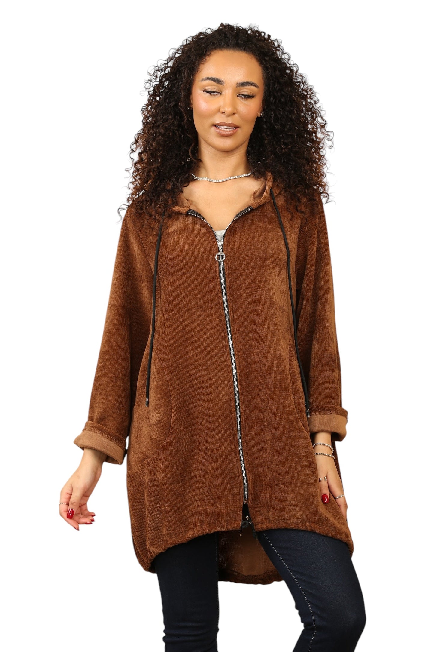 Needle coat zip hoodie