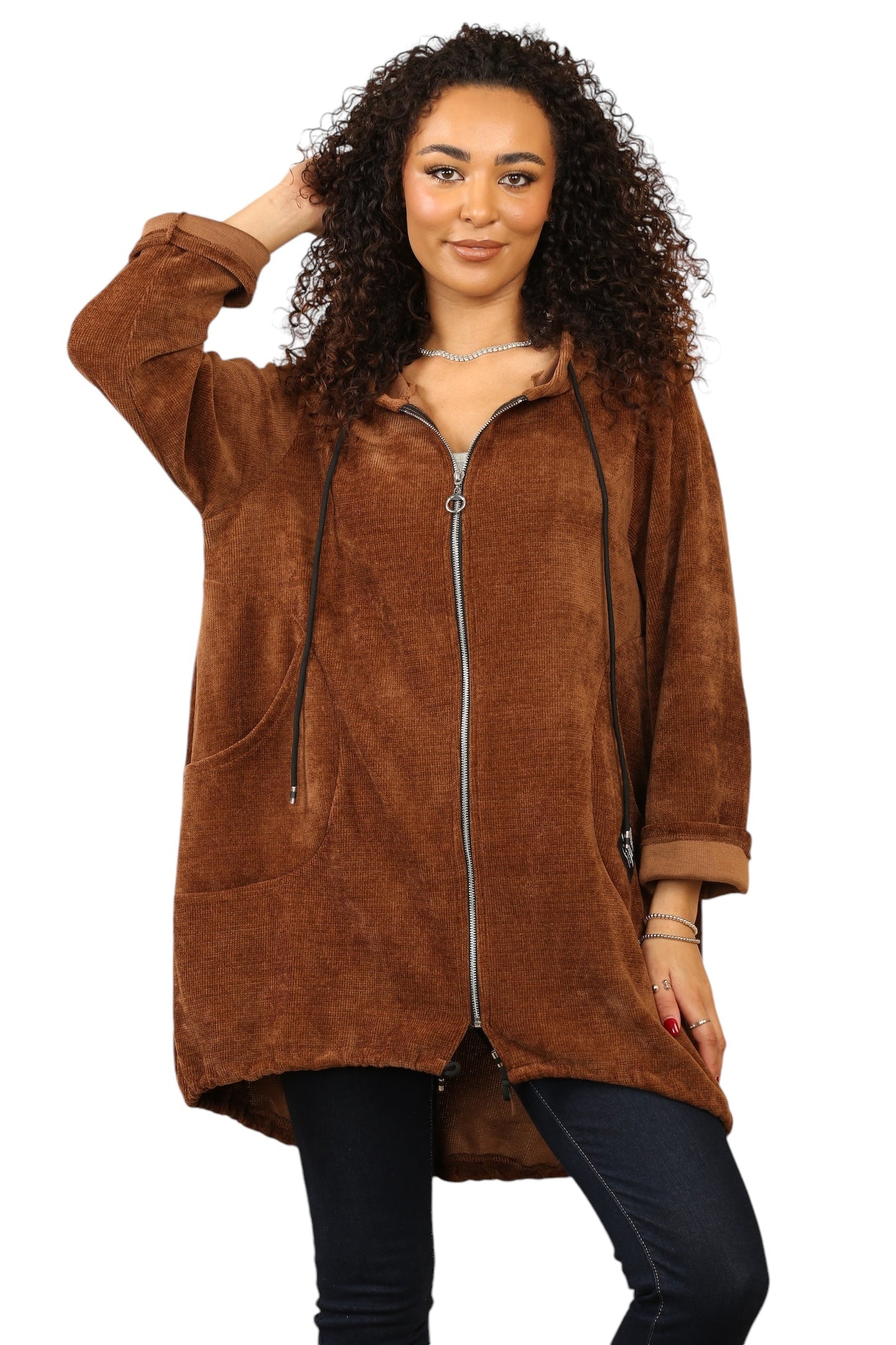 Needle coat zip hoodie