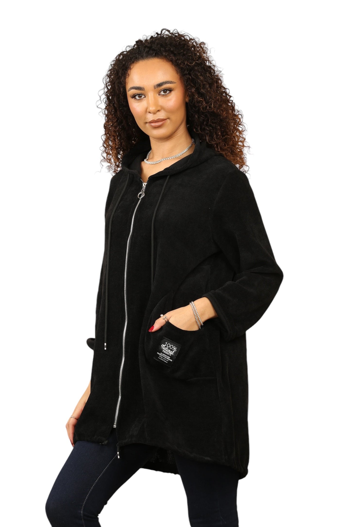 Needle coat zip hoodie