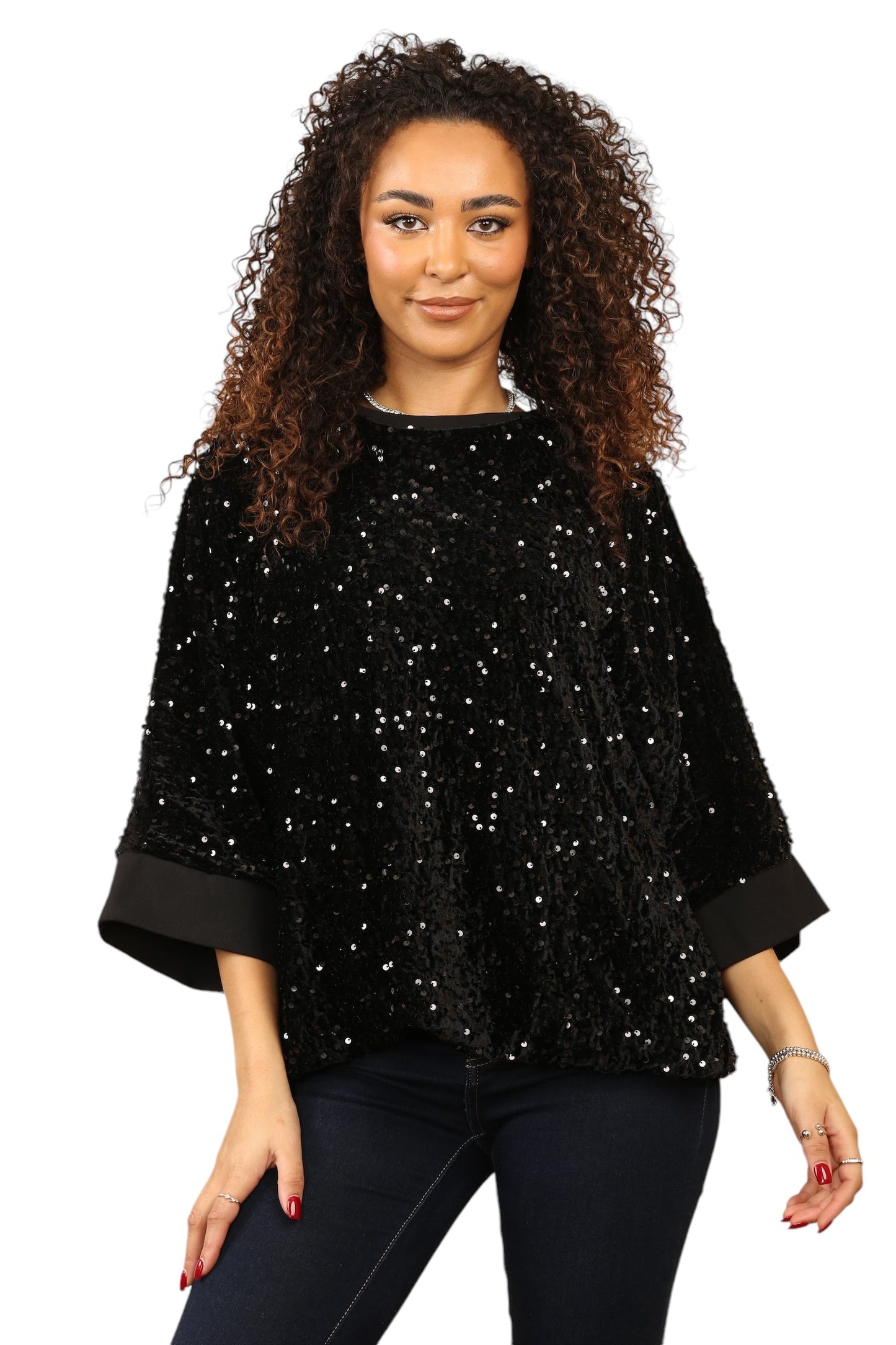 Black Sequin top