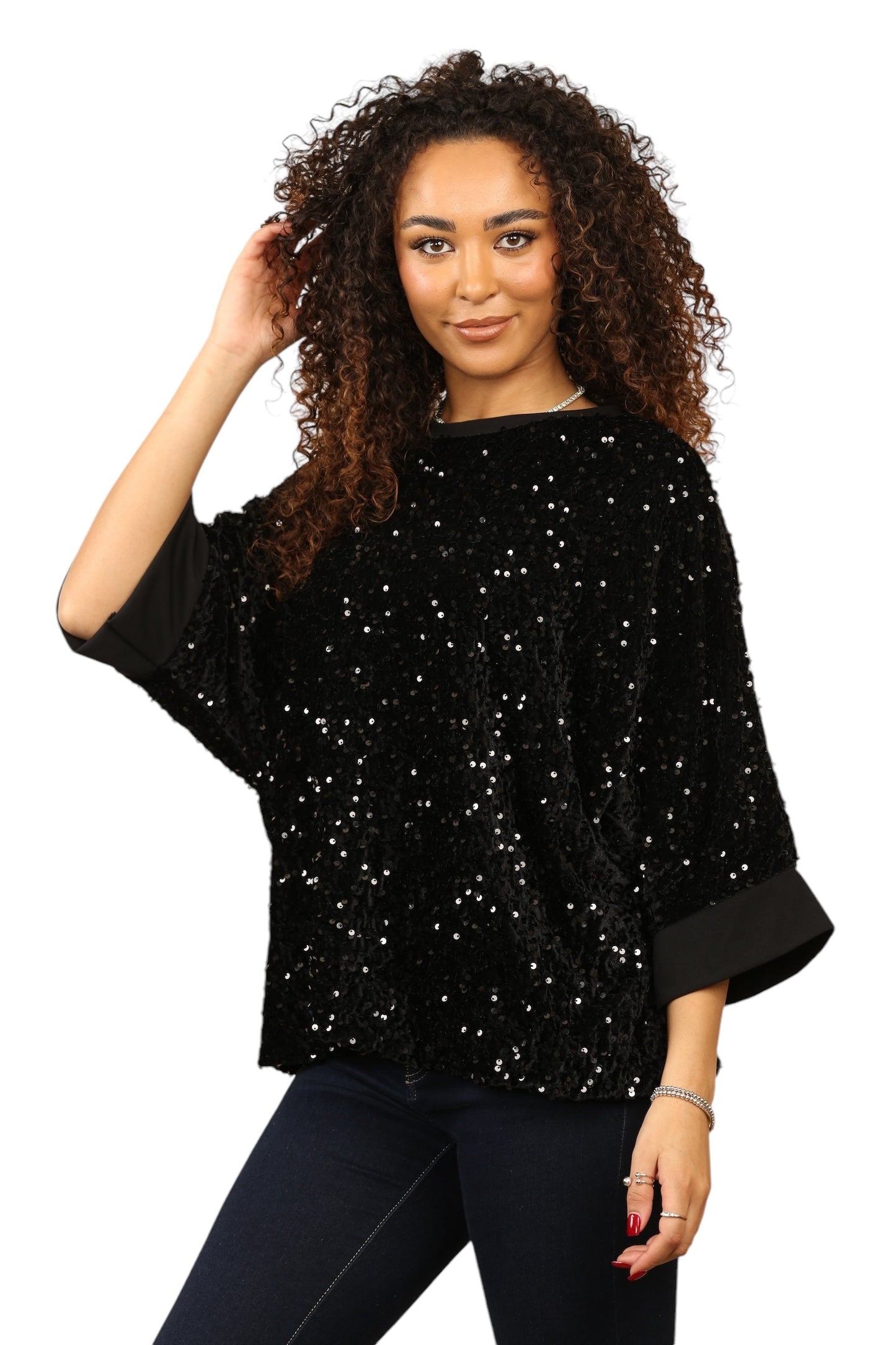 Black Sequin top