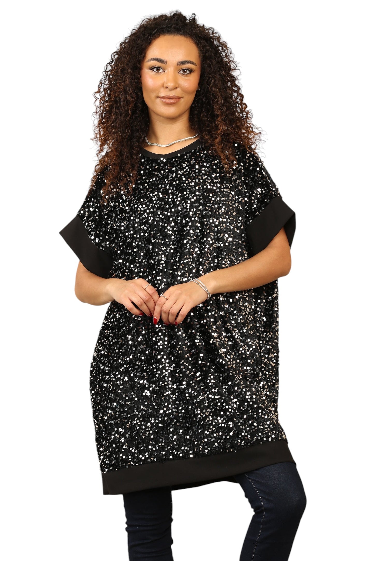 Black Sequin top